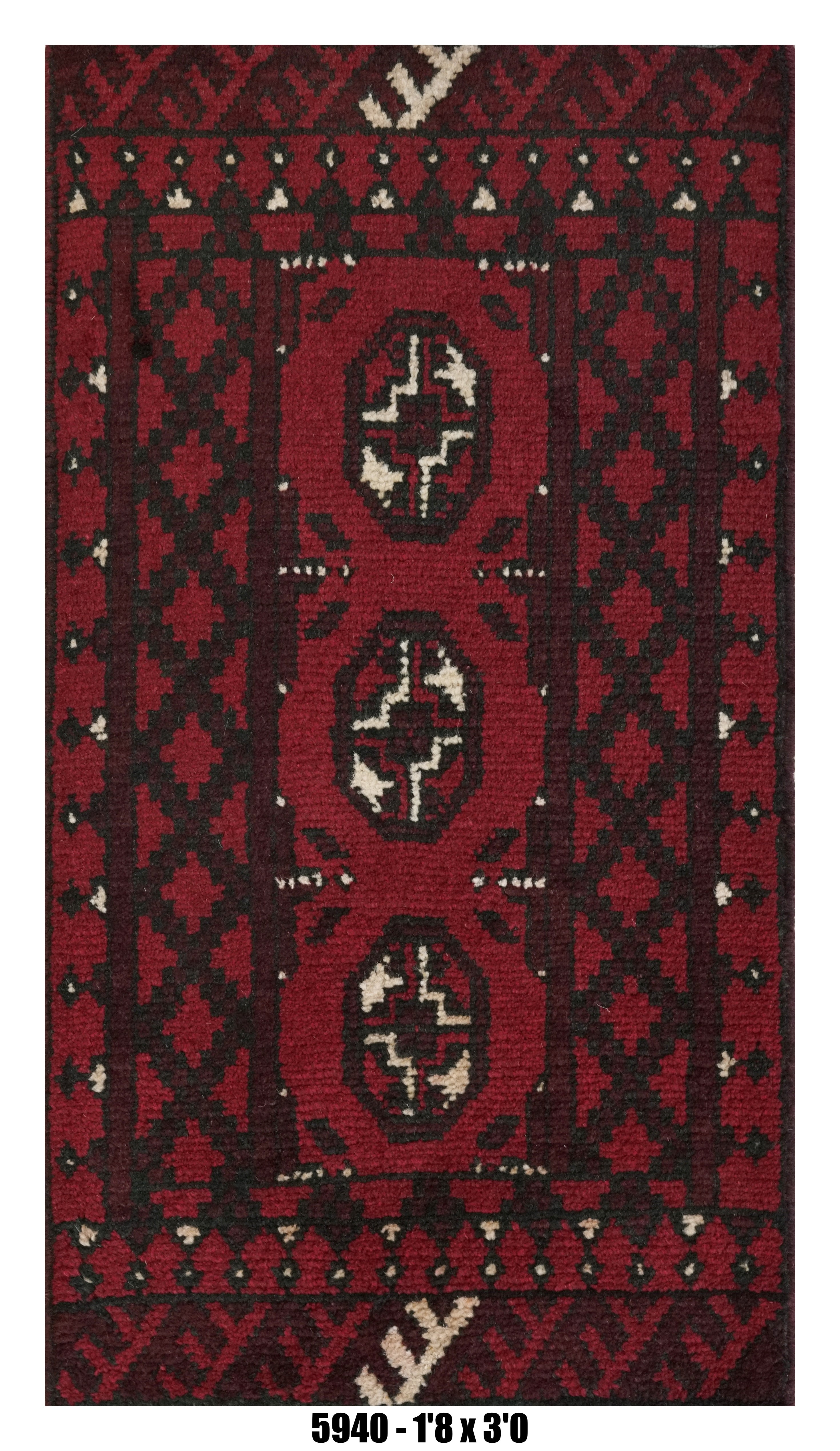 Handmade Afghan Rug — 3x4-5