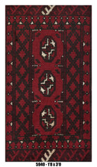 Handmade Afghan Rug — 3x4-5