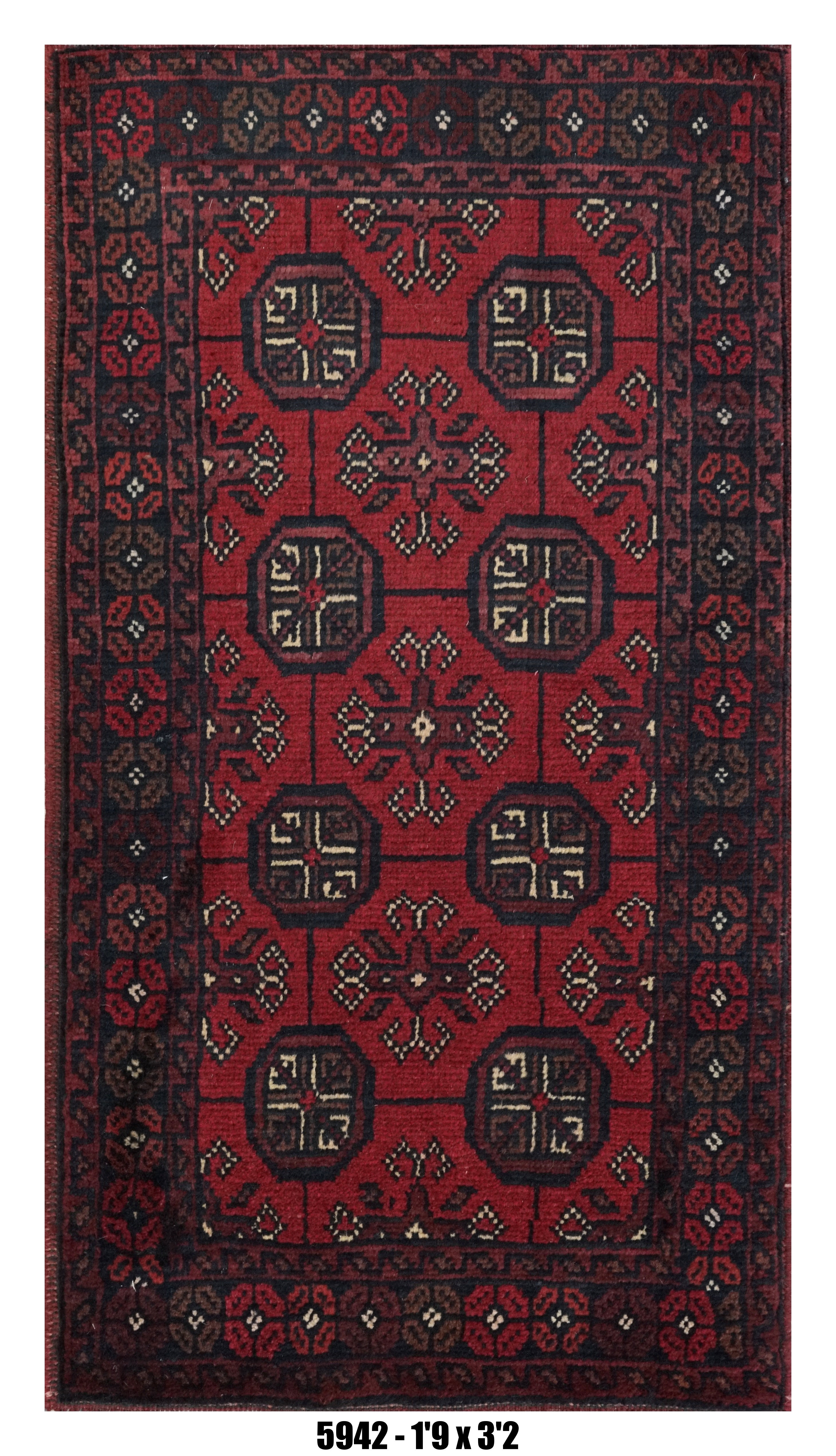 Handmade Afghan Rug — 3x4-5
