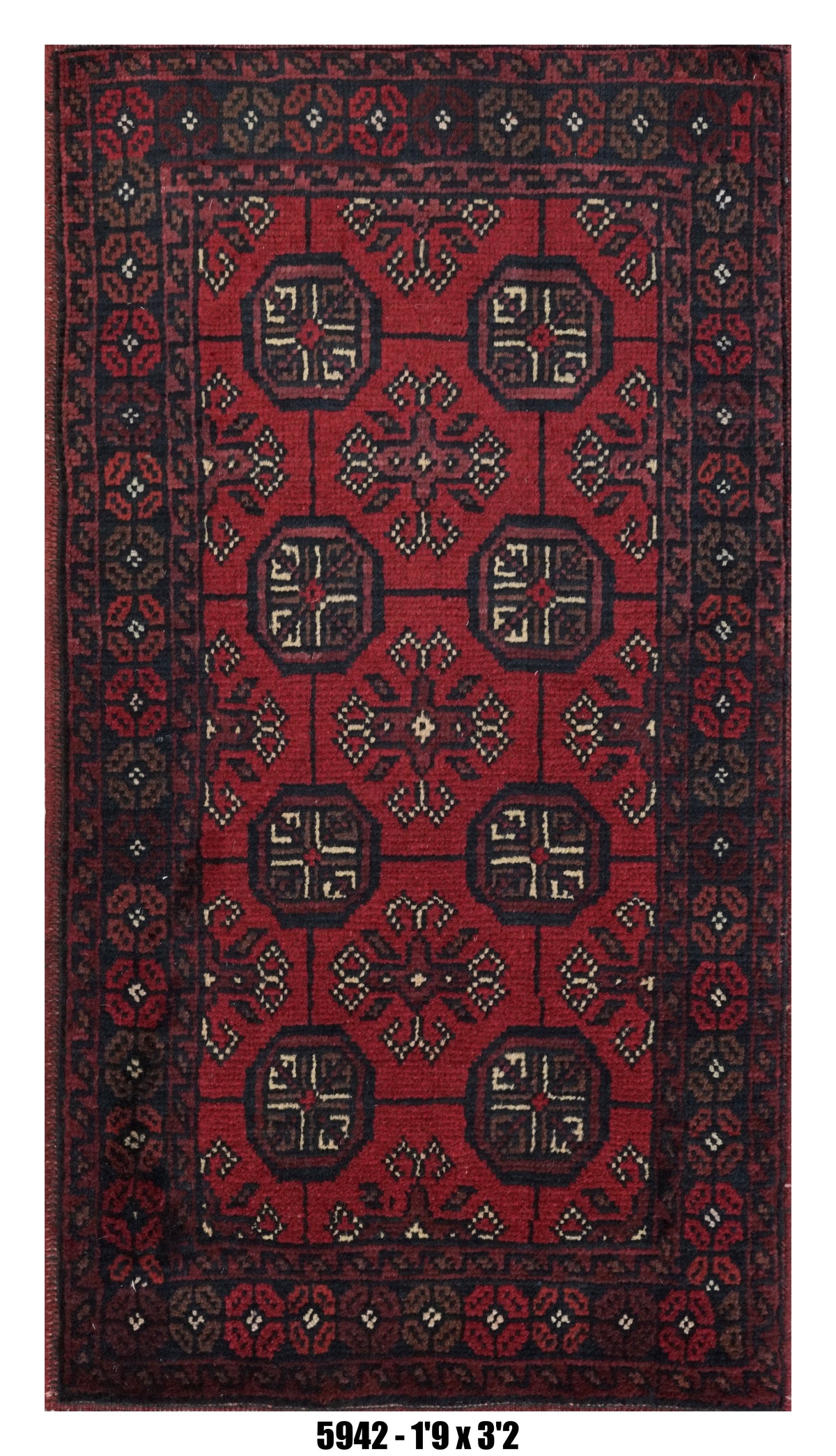 Handmade Afghan Rug — 3x4-5