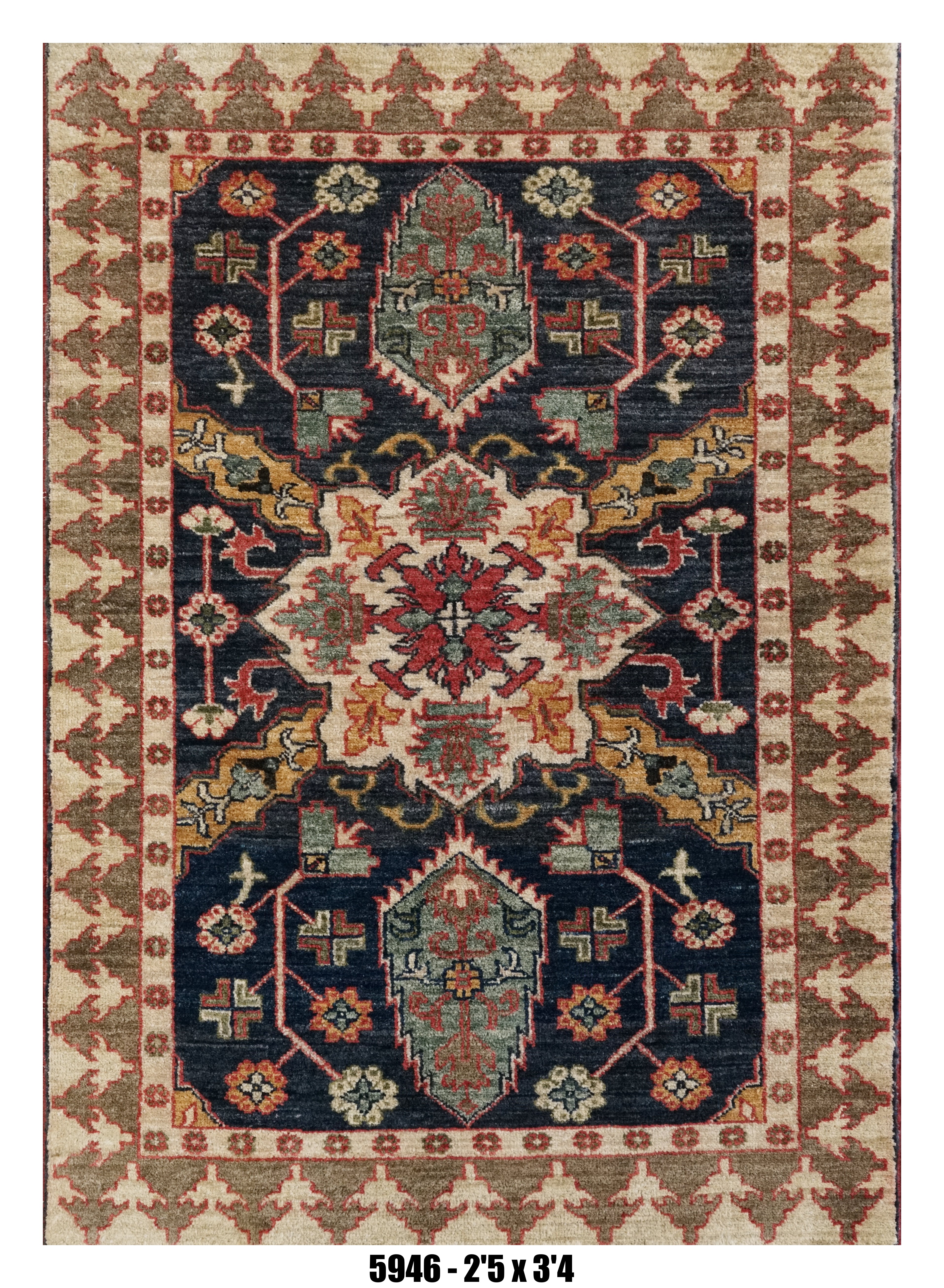 Handmade Afghan Rug — 3x4-5