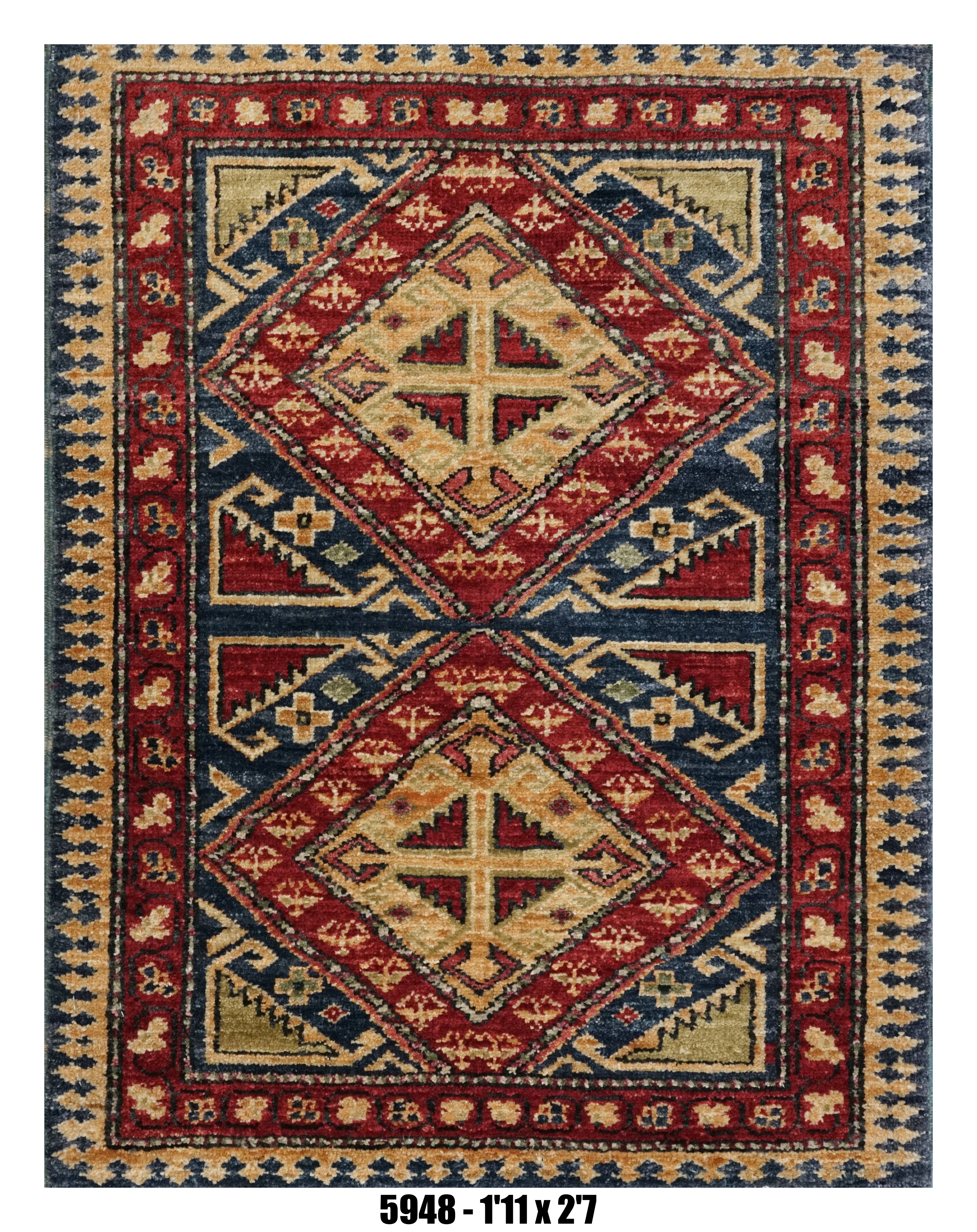 Handmade Afghan Rug — 3x4-5