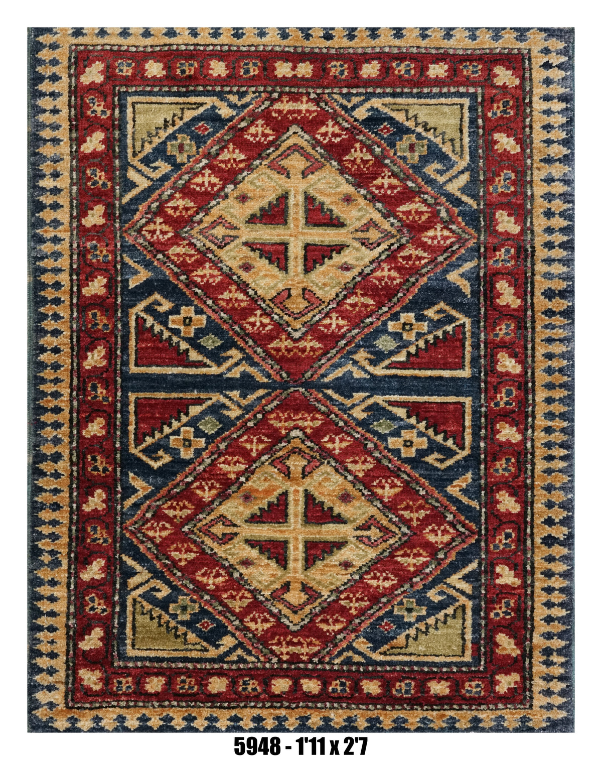 Handmade Afghan Rug — 3x4-5