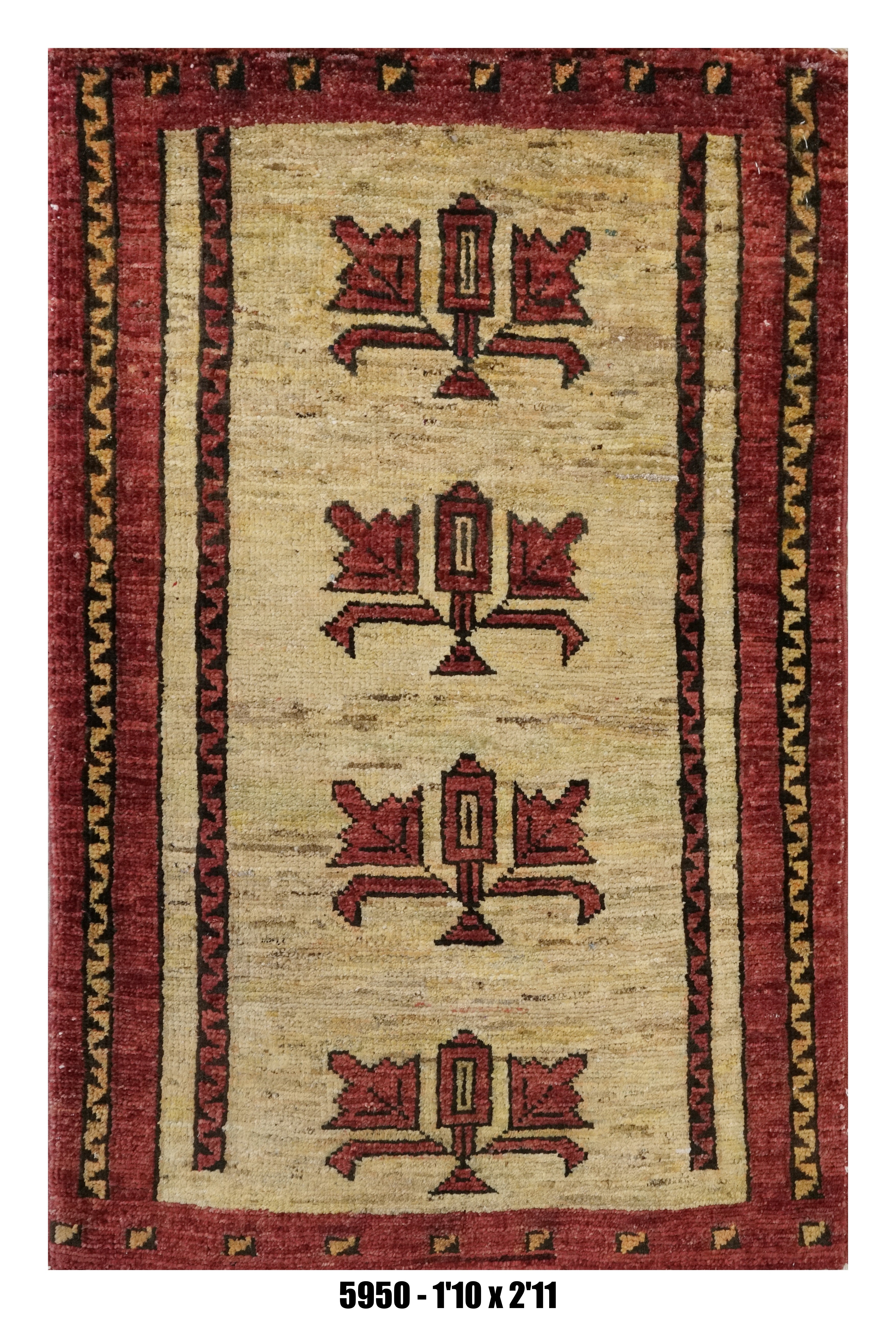 Handmade Afghan Rug — 3x4-5