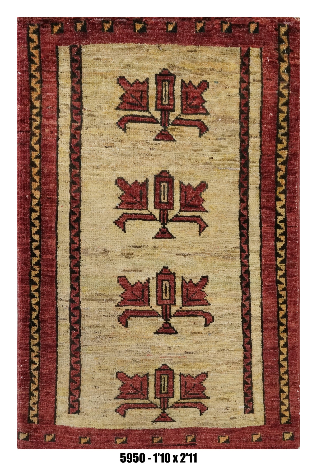 Handmade Afghan Rug — 3x4-5