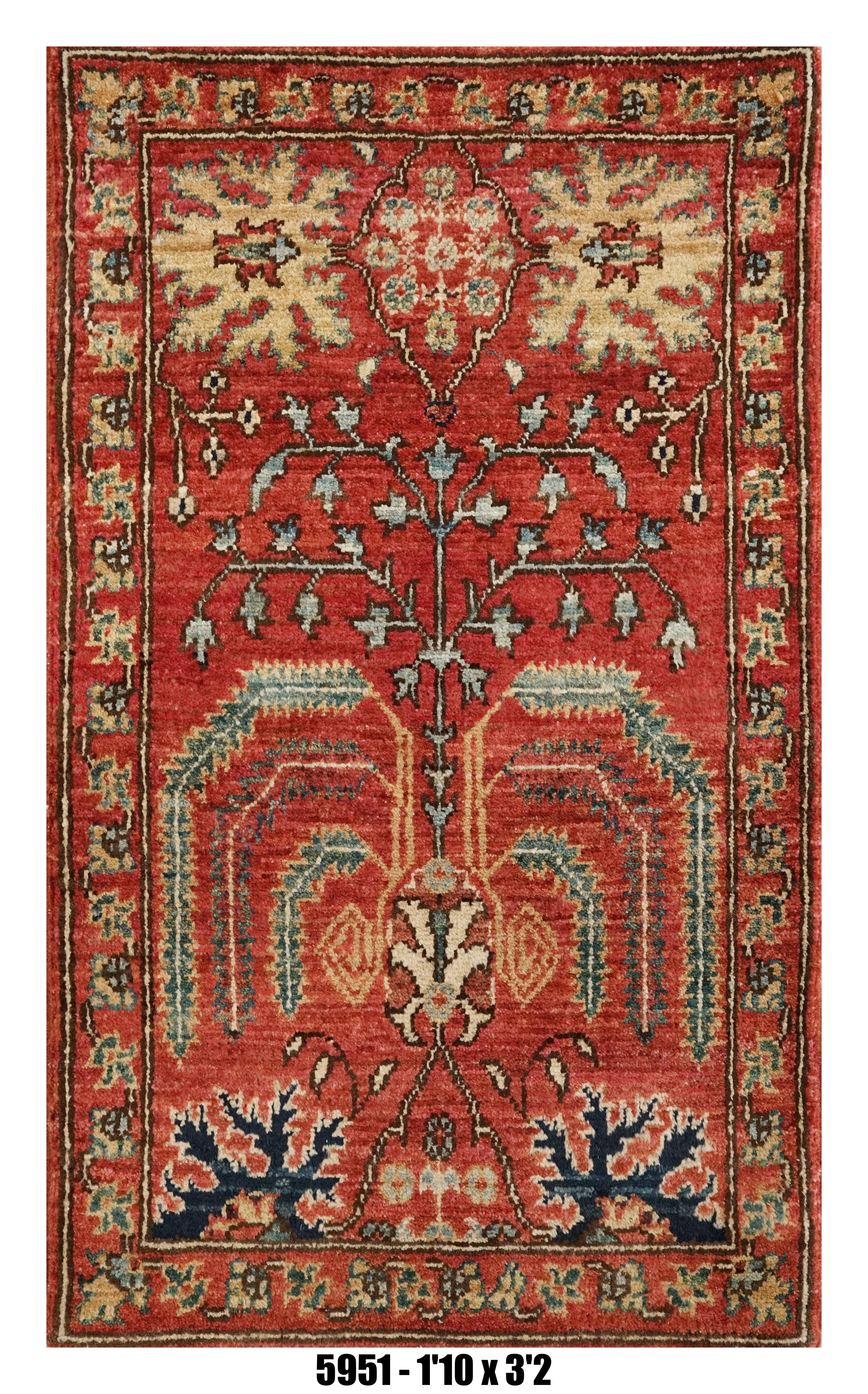 Handmade Afghan Rug — 3x4-5