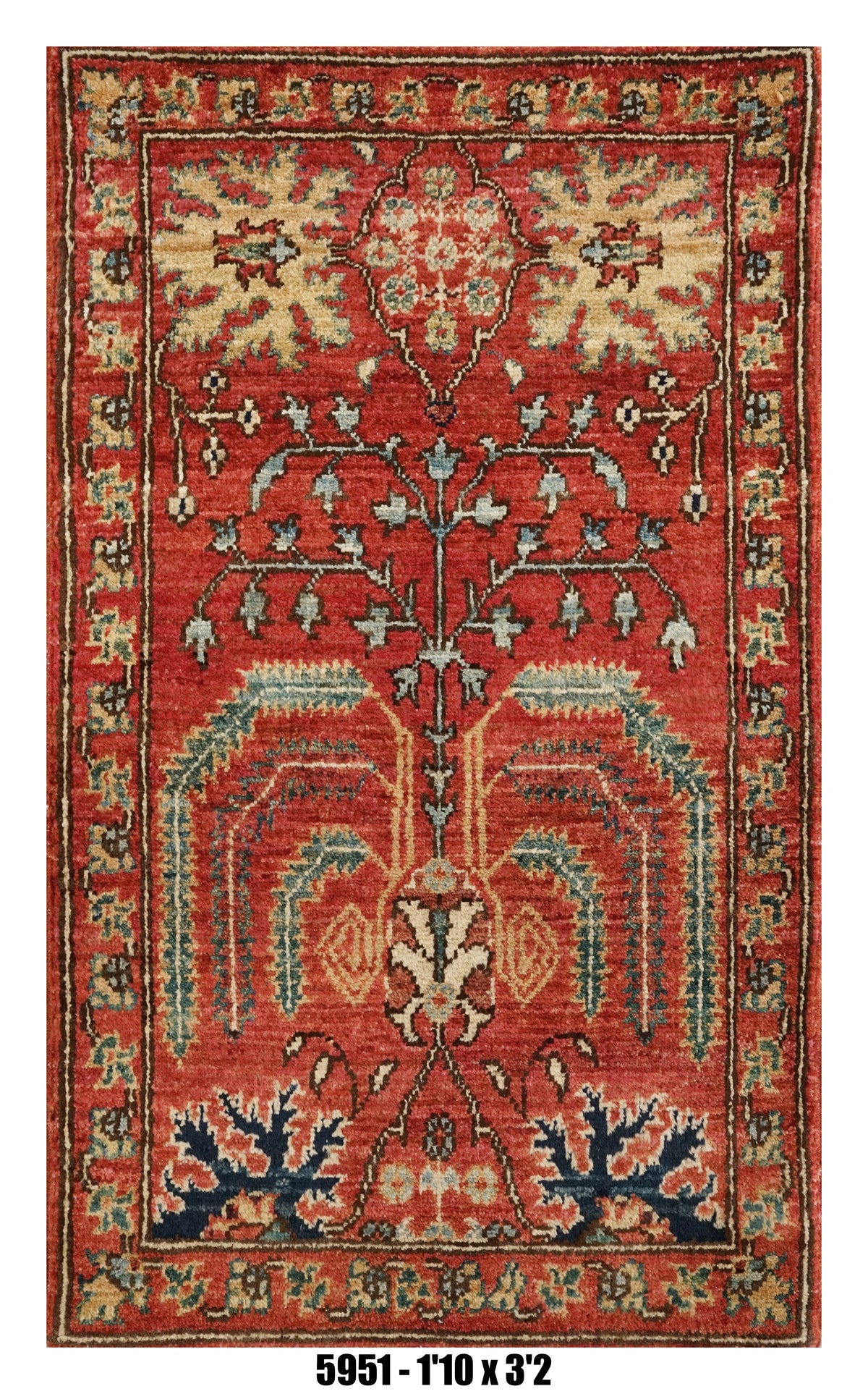 Handmade Afghan Rug — 3x4-5