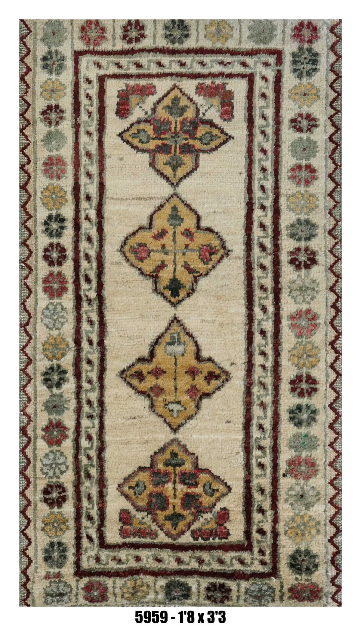 Handmade Afghan Rug — 3x4-5