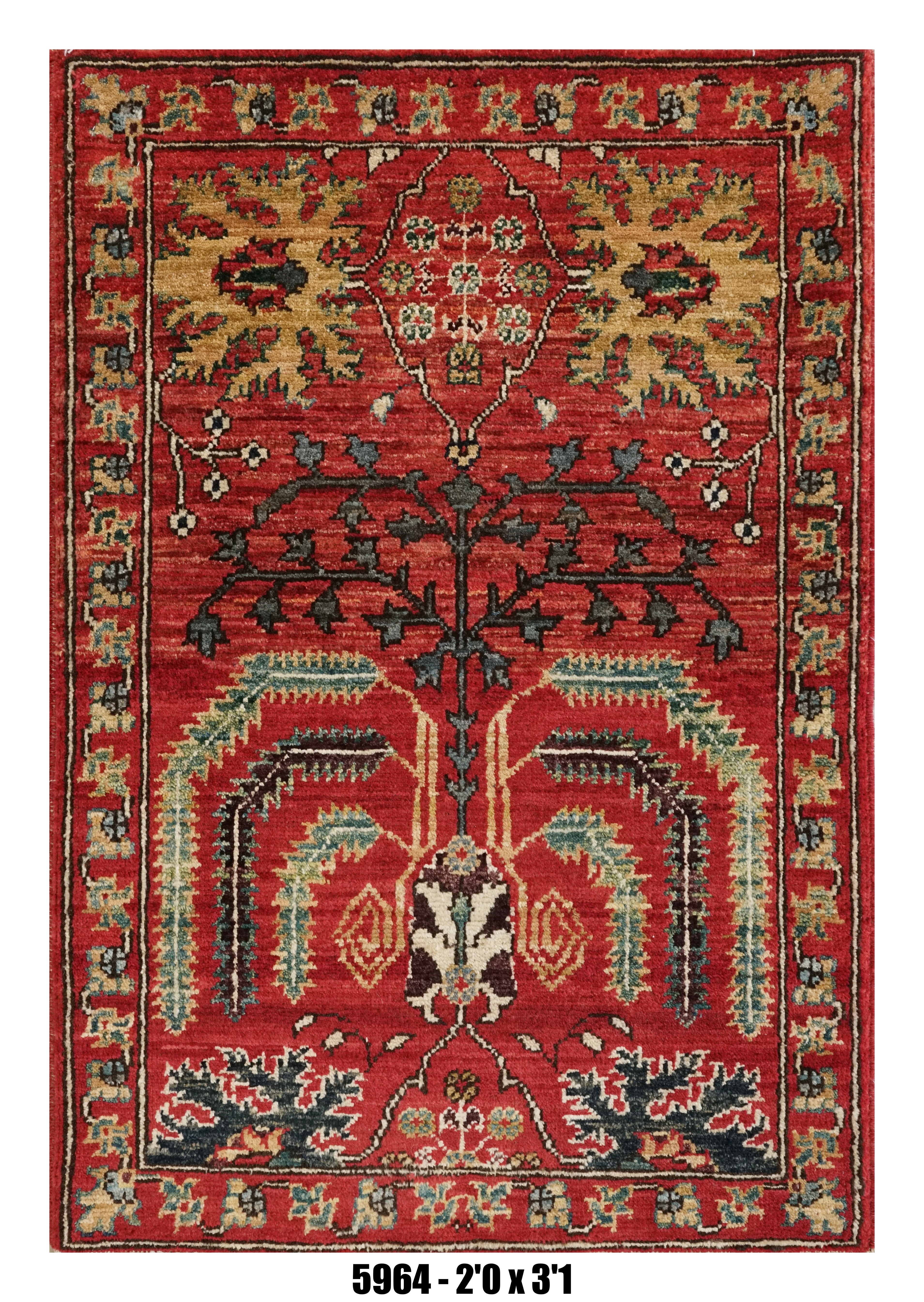 Handmade Afghan Rug — 3x4-5