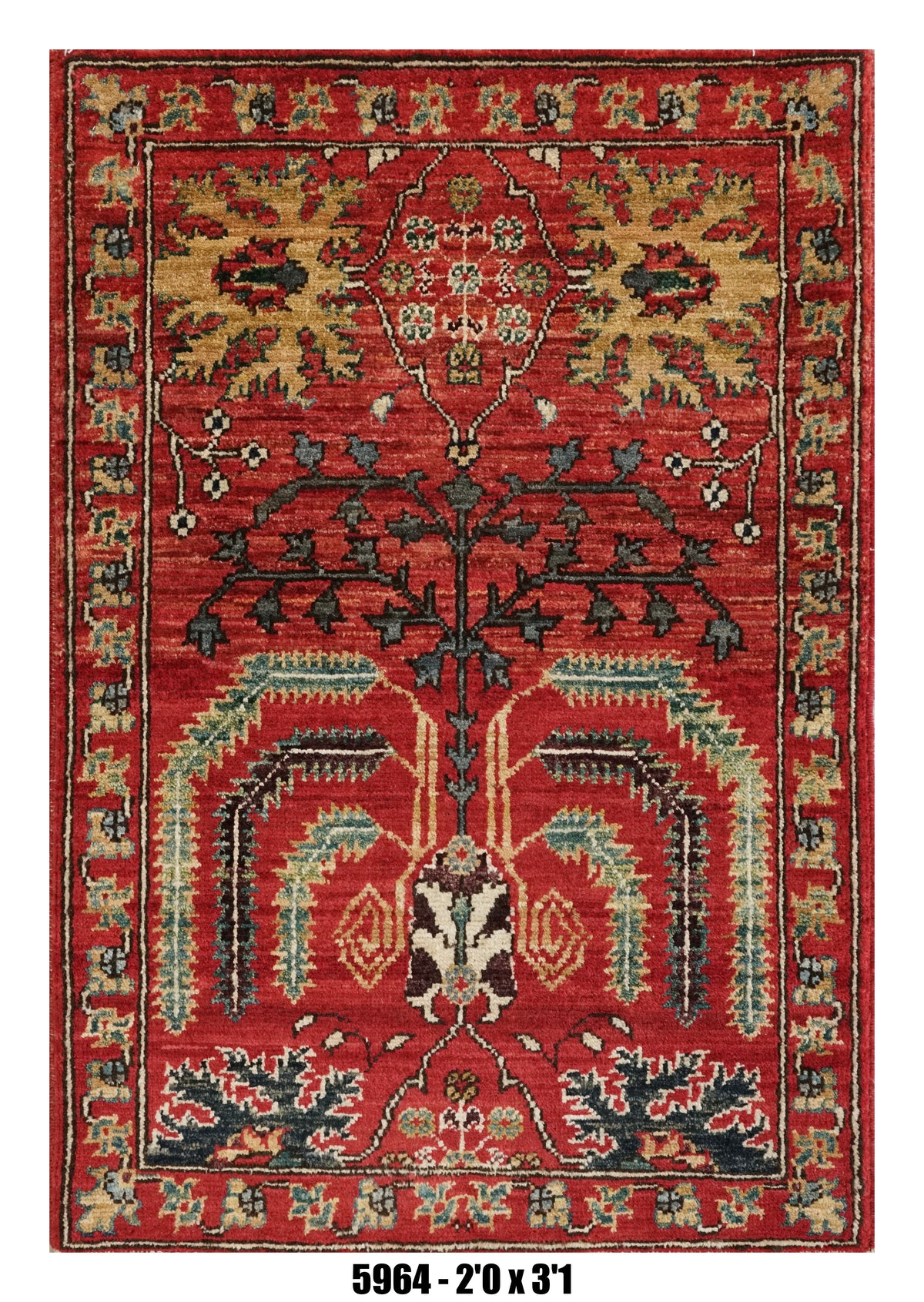 Handmade Afghan Rug — 3x4-5