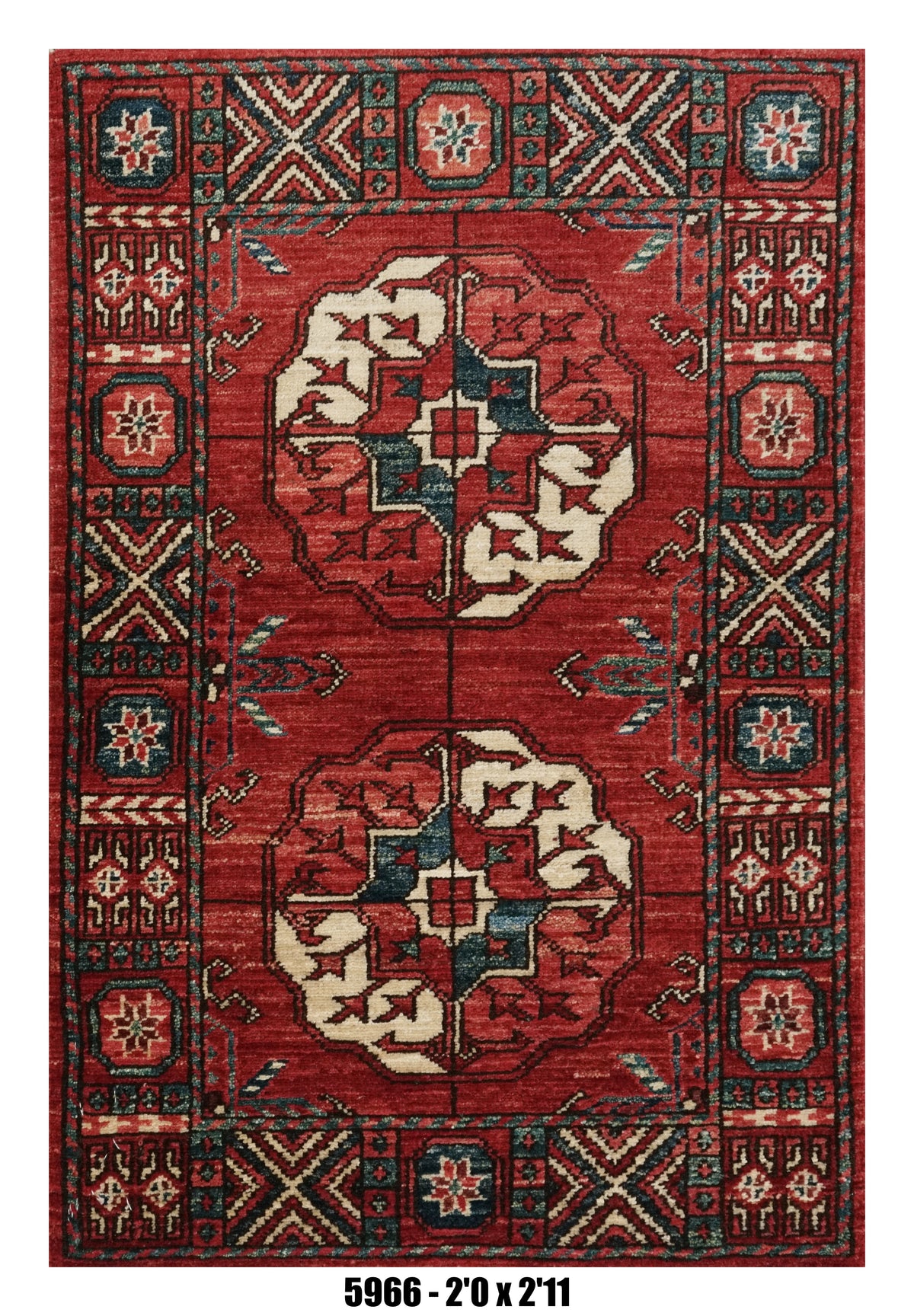 Handmade Afghan Rug — 3x4-5