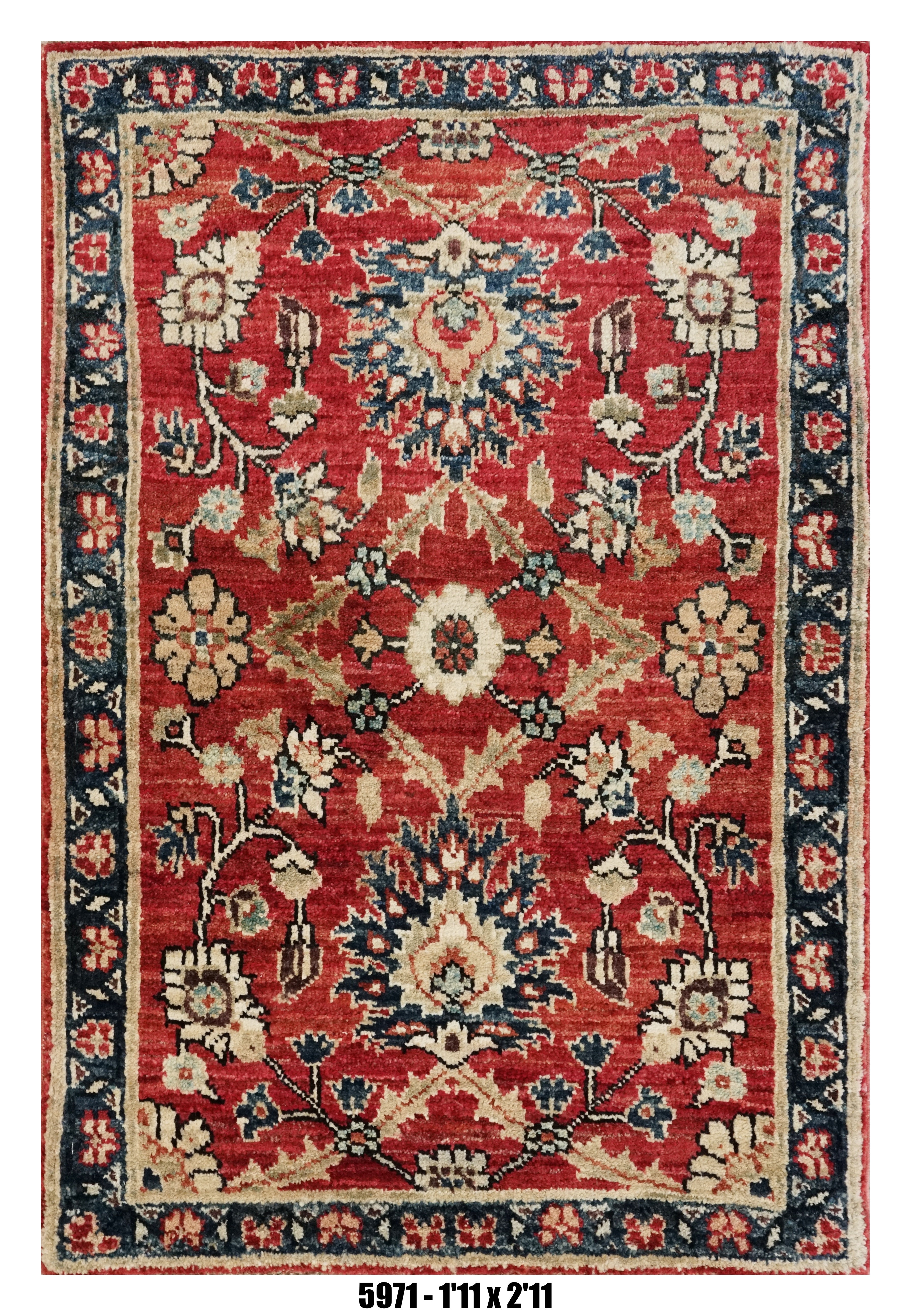 Handmade Afghan Rug — 3x4-5