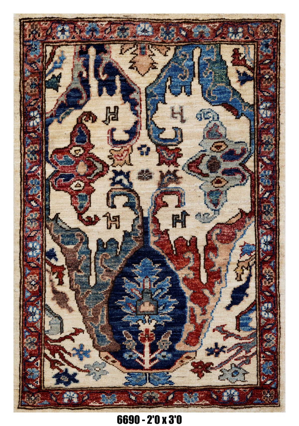 Handmade Afghan Rug — 3x4-5