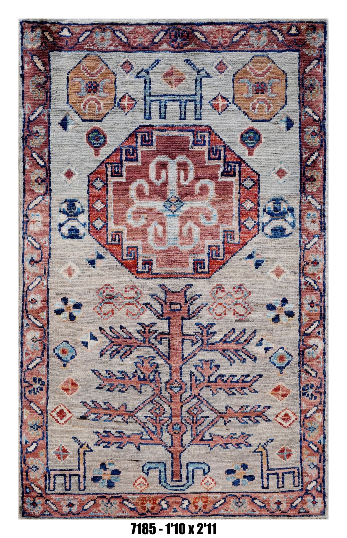 Handmade Afghan Rug — 3x4-5