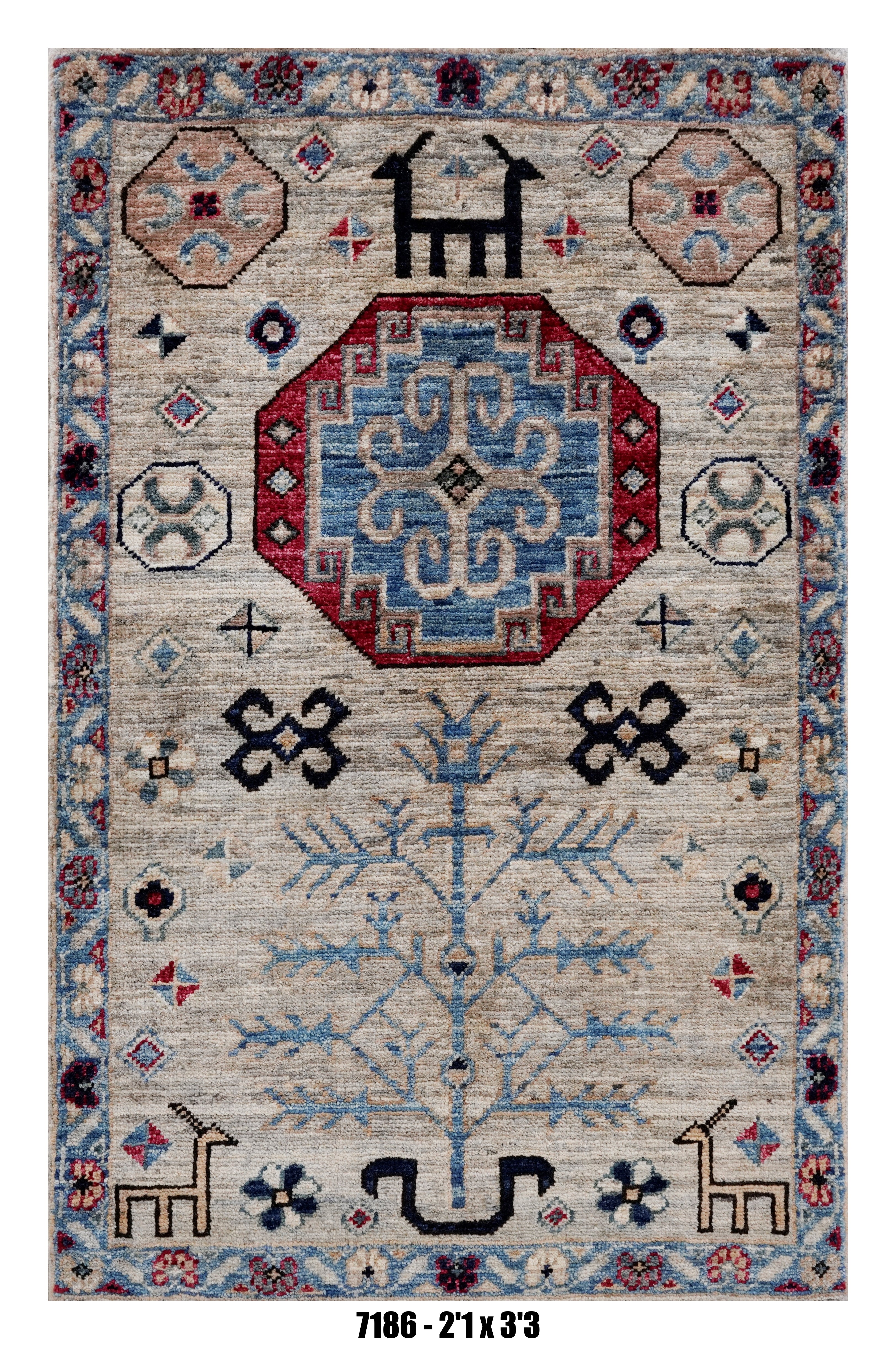 Handmade Afghan Rug — 3x4-5