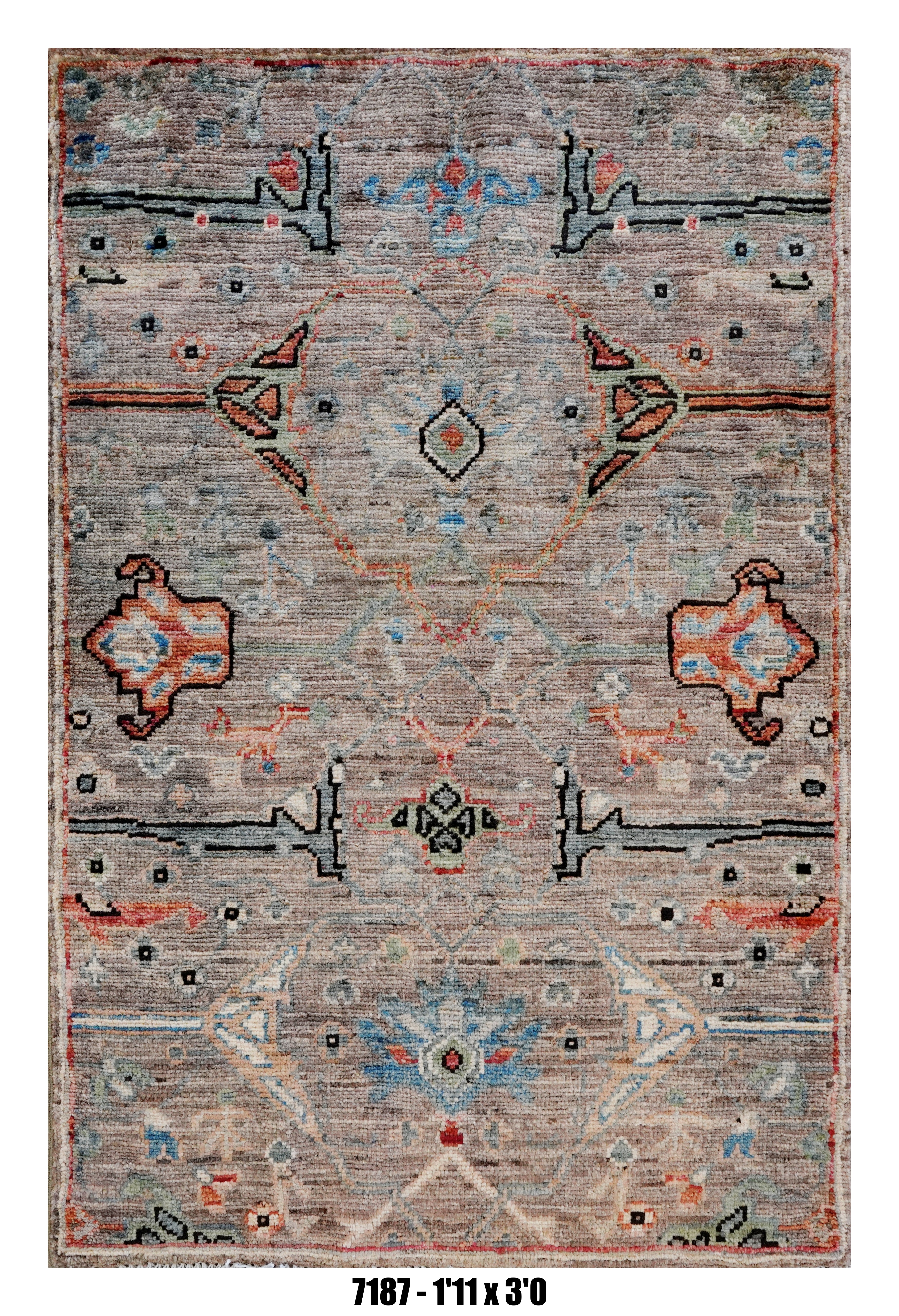 Handmade Afghan Rug — 3x4-5