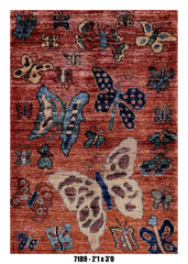 Handmade Afghan Rug — 3x4-5