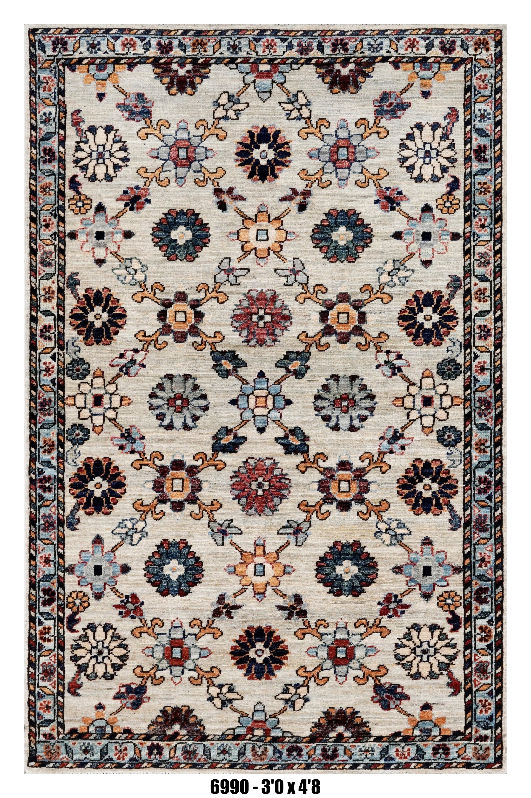 Handmade Afghan Rug — 3x4-5