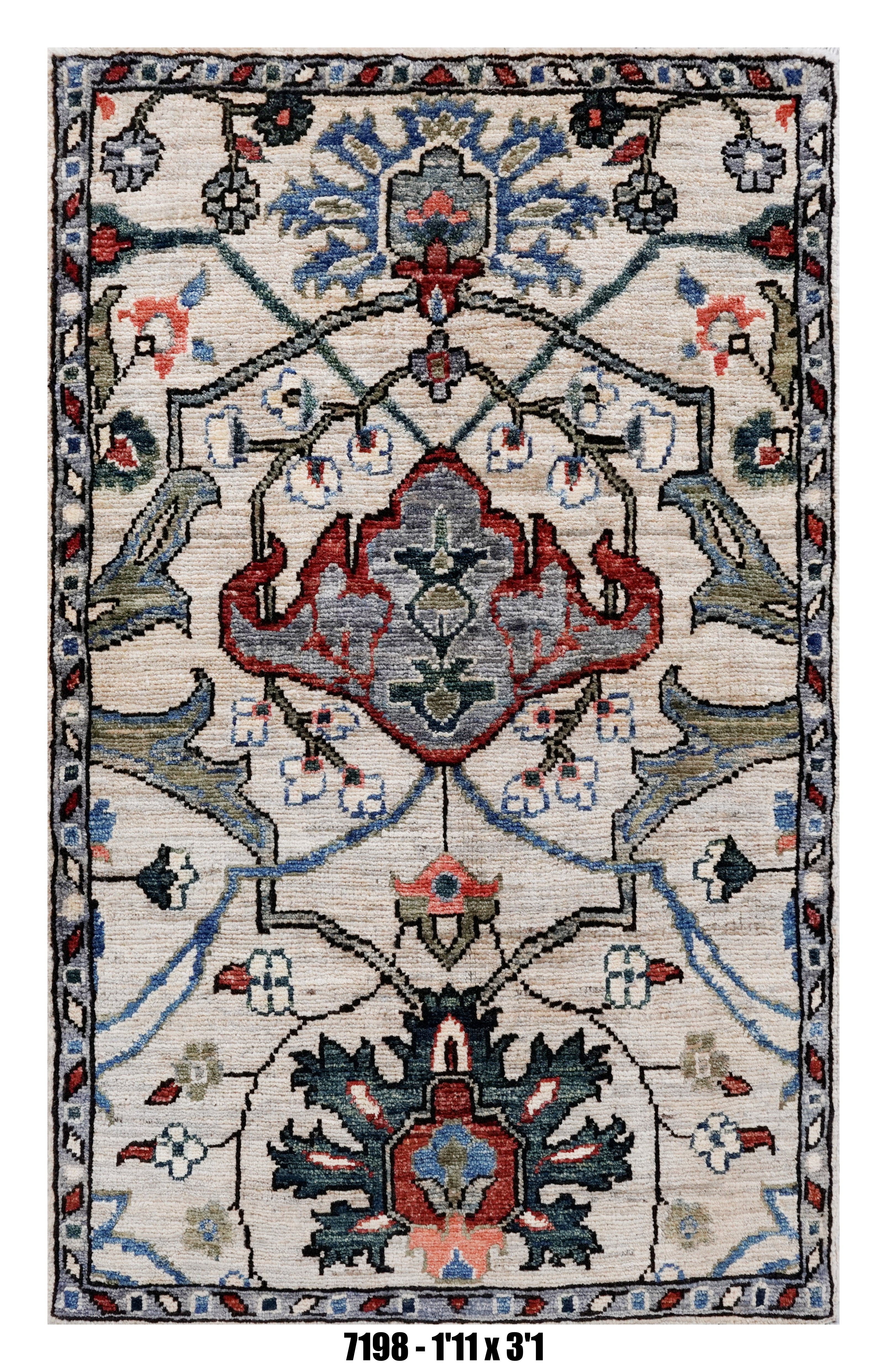 Handmade Afghan Rug — 3x4-5