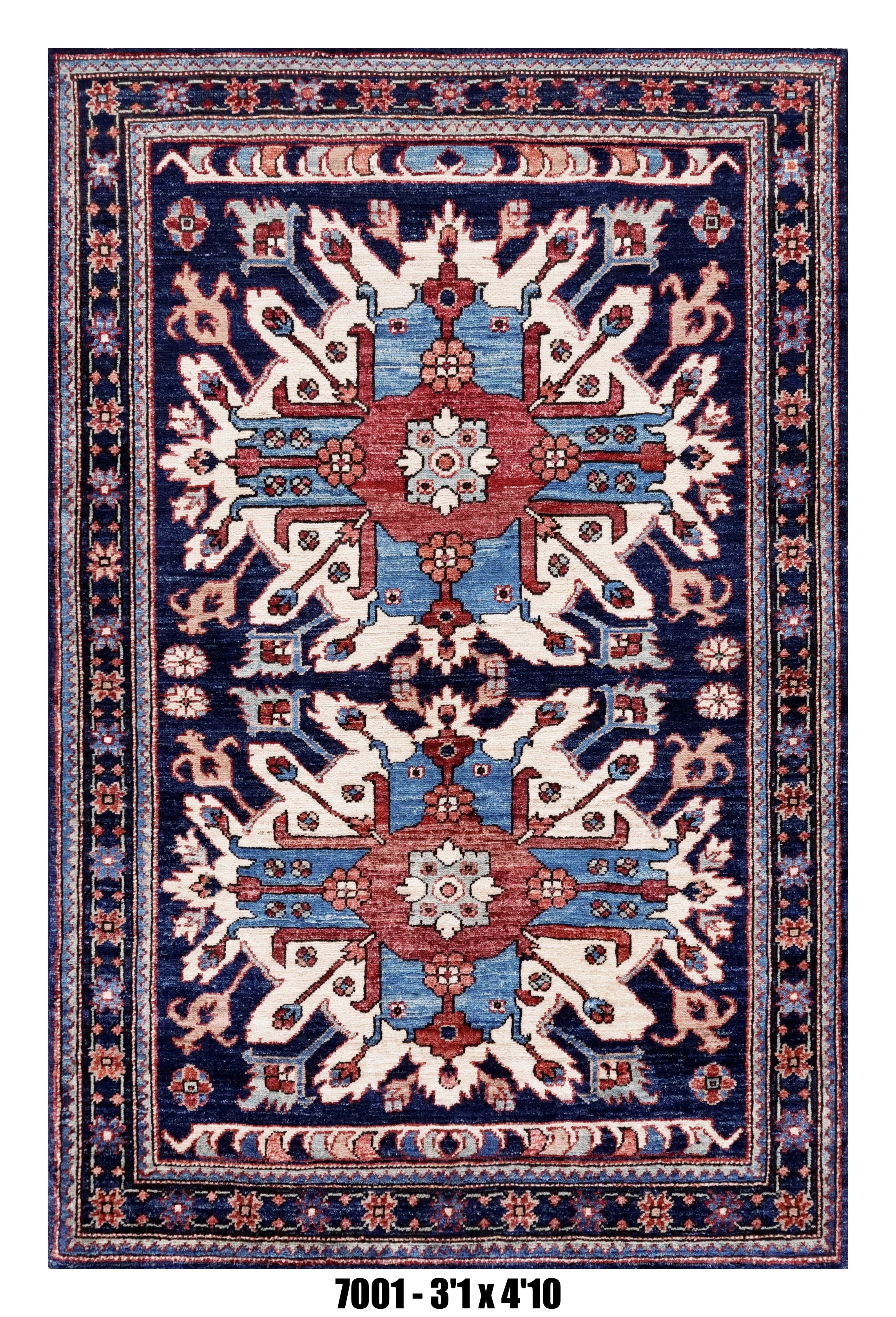 Handmade Afghan Rug — 3x4-5