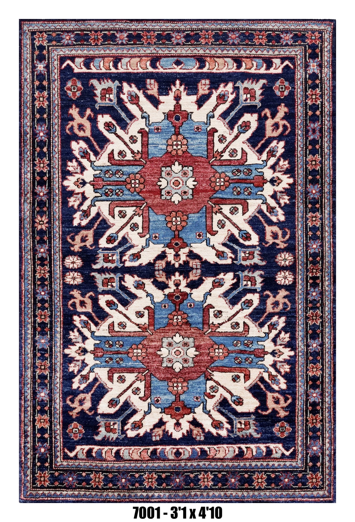 Handmade Afghan Rug — 3x4-5