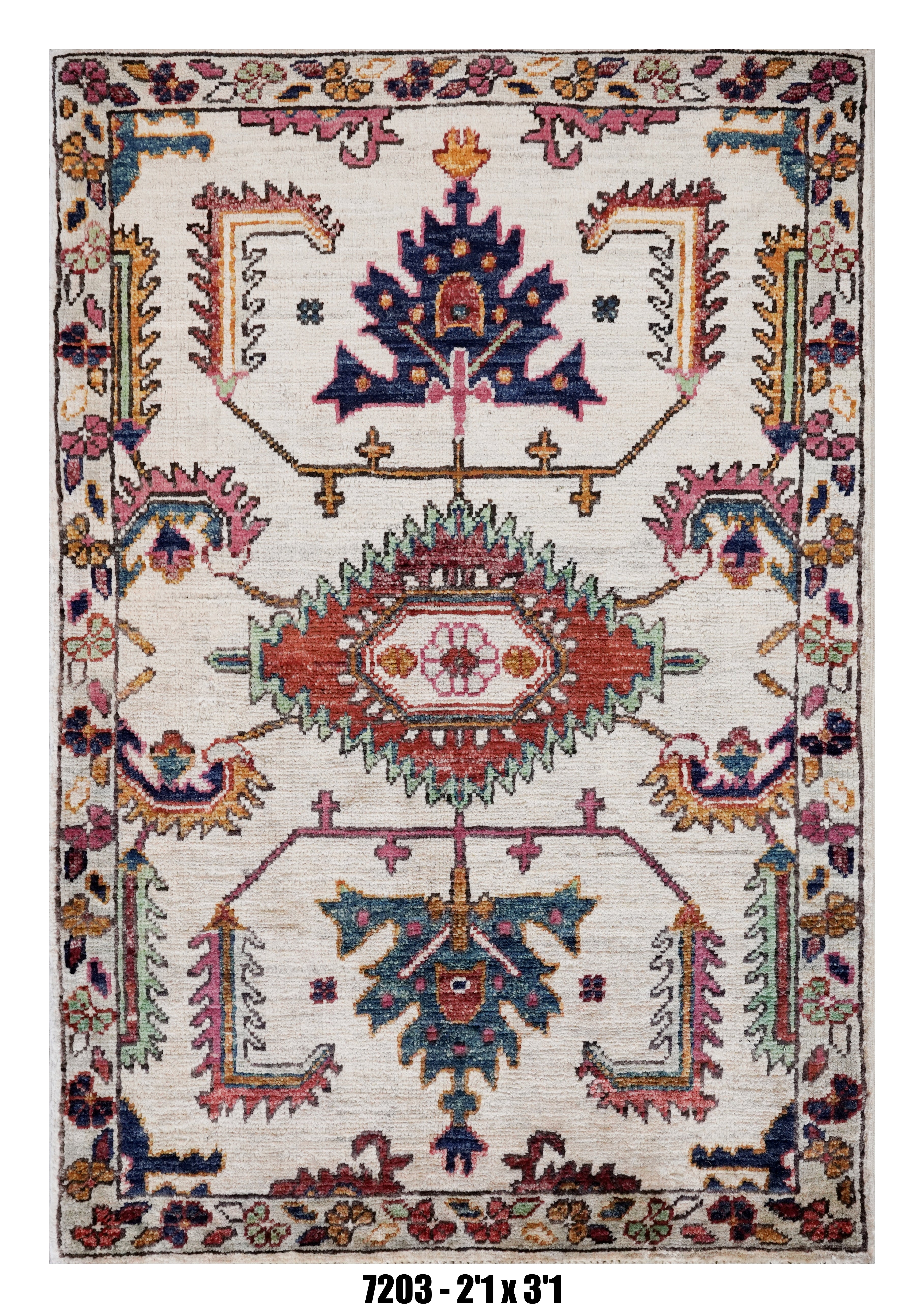 Handmade Afghan Rug — 3x4-5