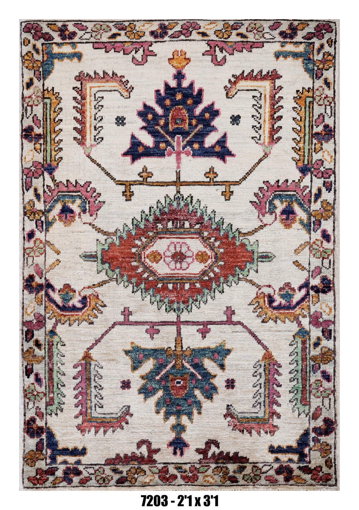 Handmade Afghan Rug — 3x4-5