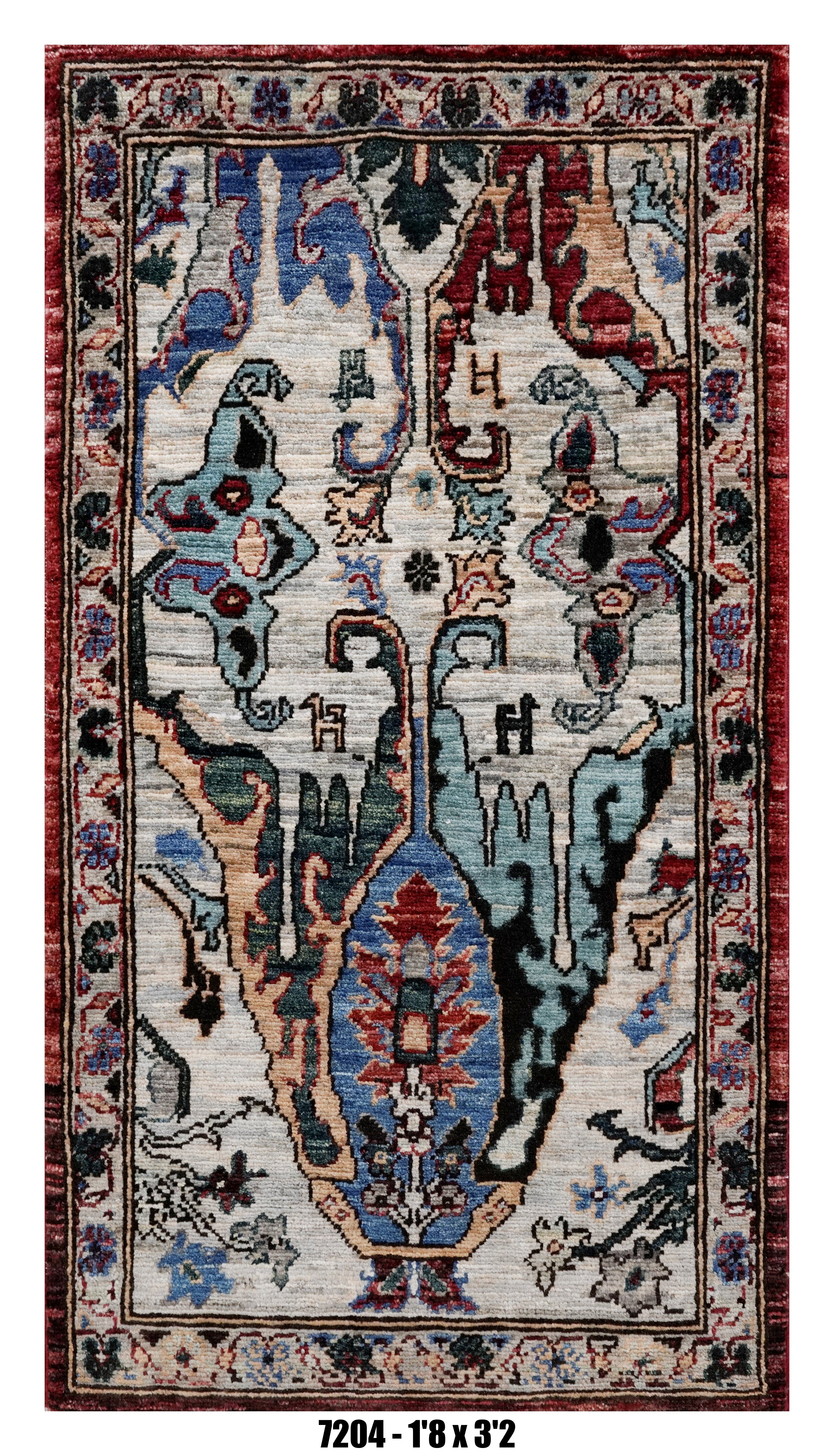 Handmade Afghan Rug — 3x4-5