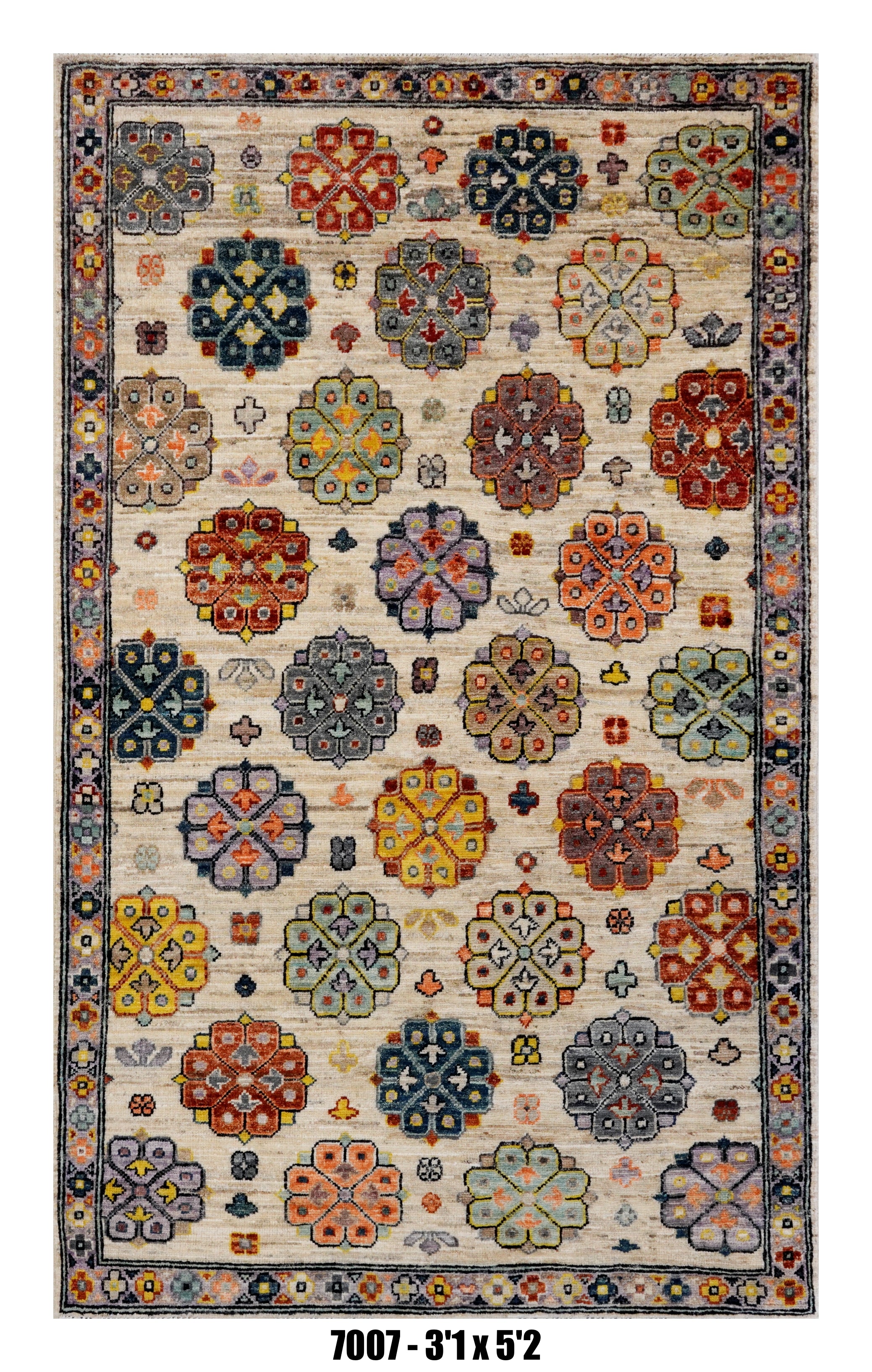 Handmade Afghan Rug — 3x4-5