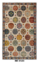 Handmade Afghan Rug — 3x4-5