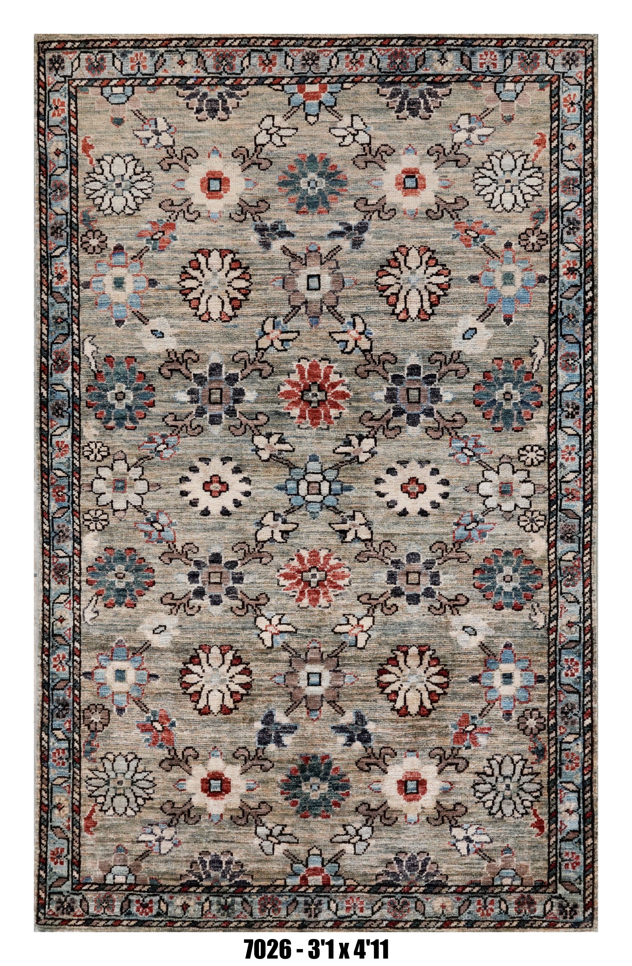 Handmade Afghan Rug — 3x4-5