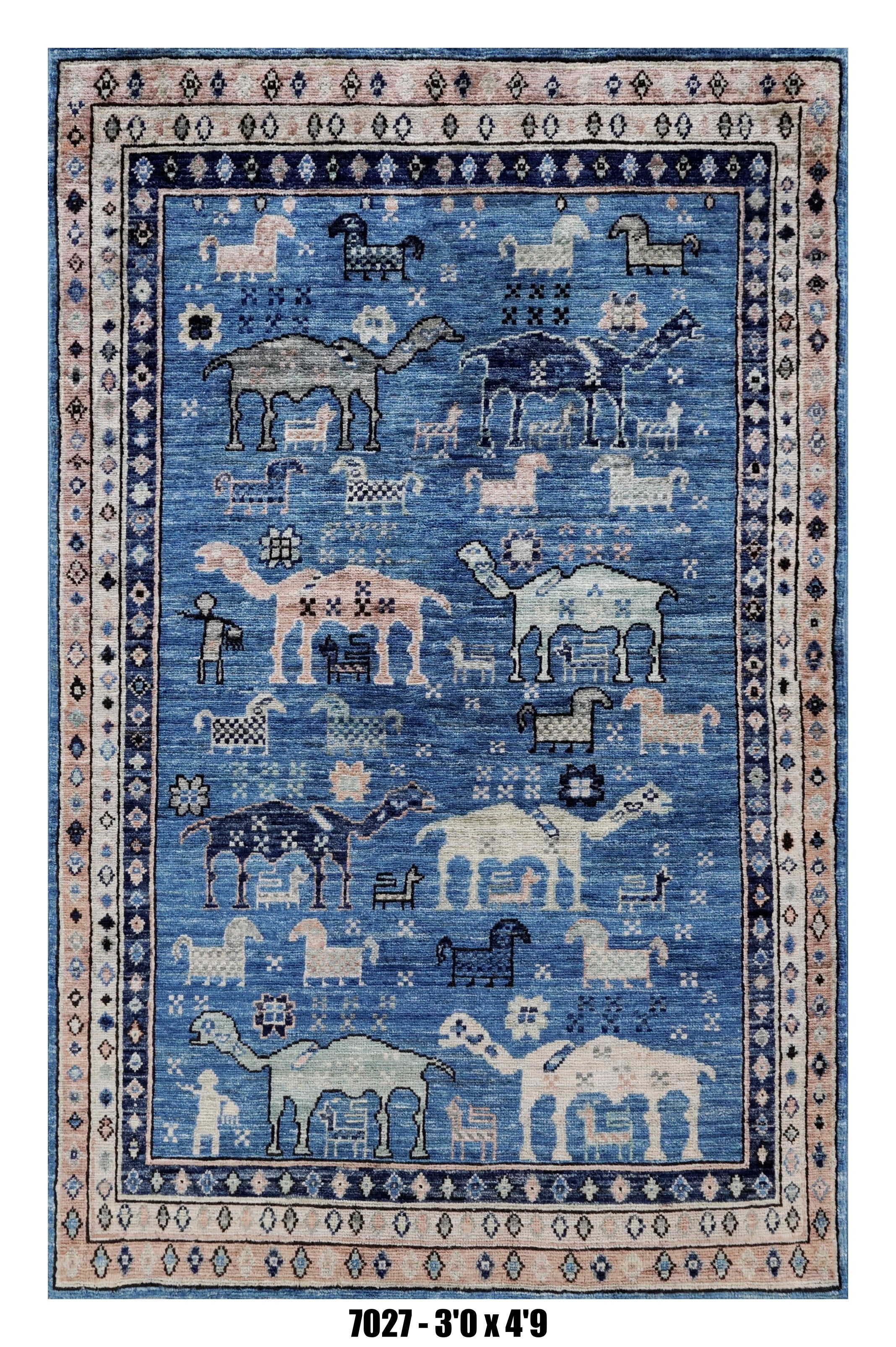 Handmade Afghan Rug — 3x4-5