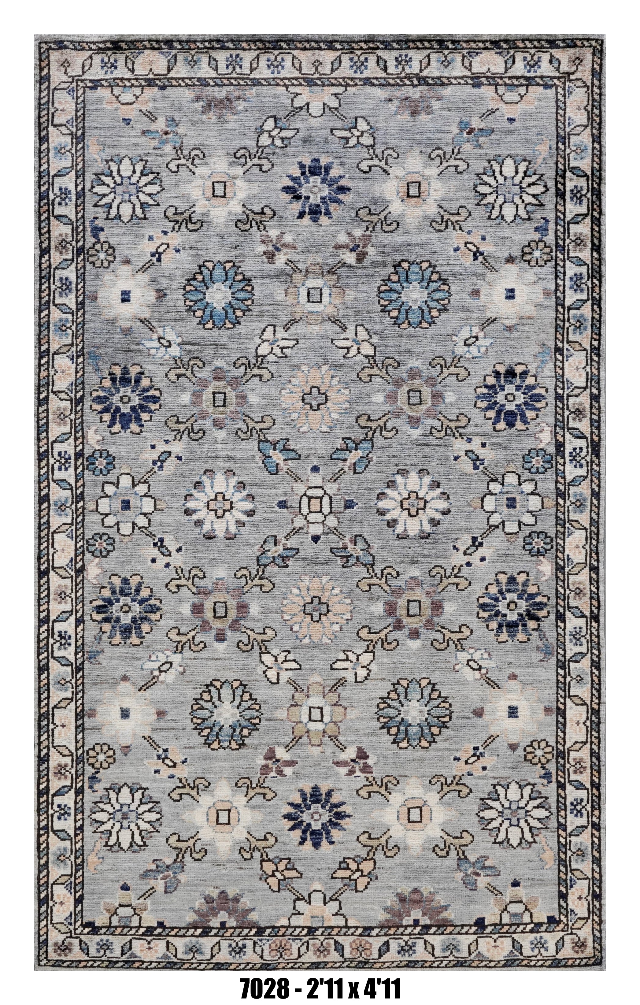 Handmade Afghan Rug — 3x4-5