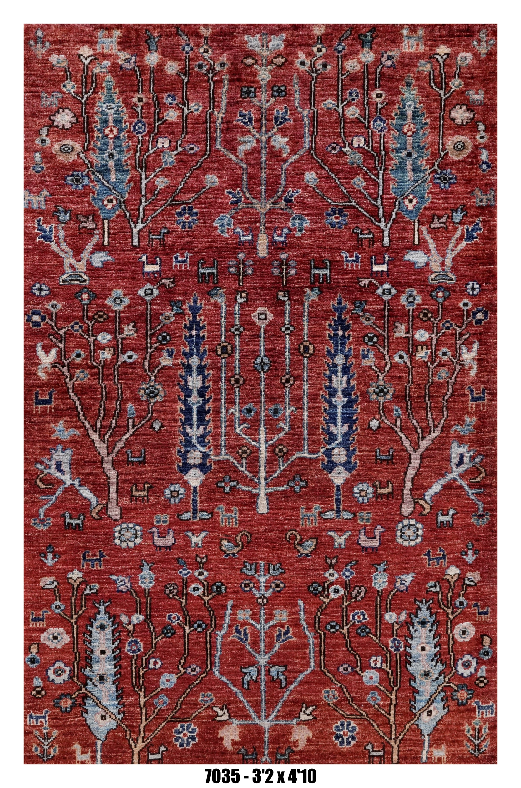 Handmade Afghan Rug — 3x4-5