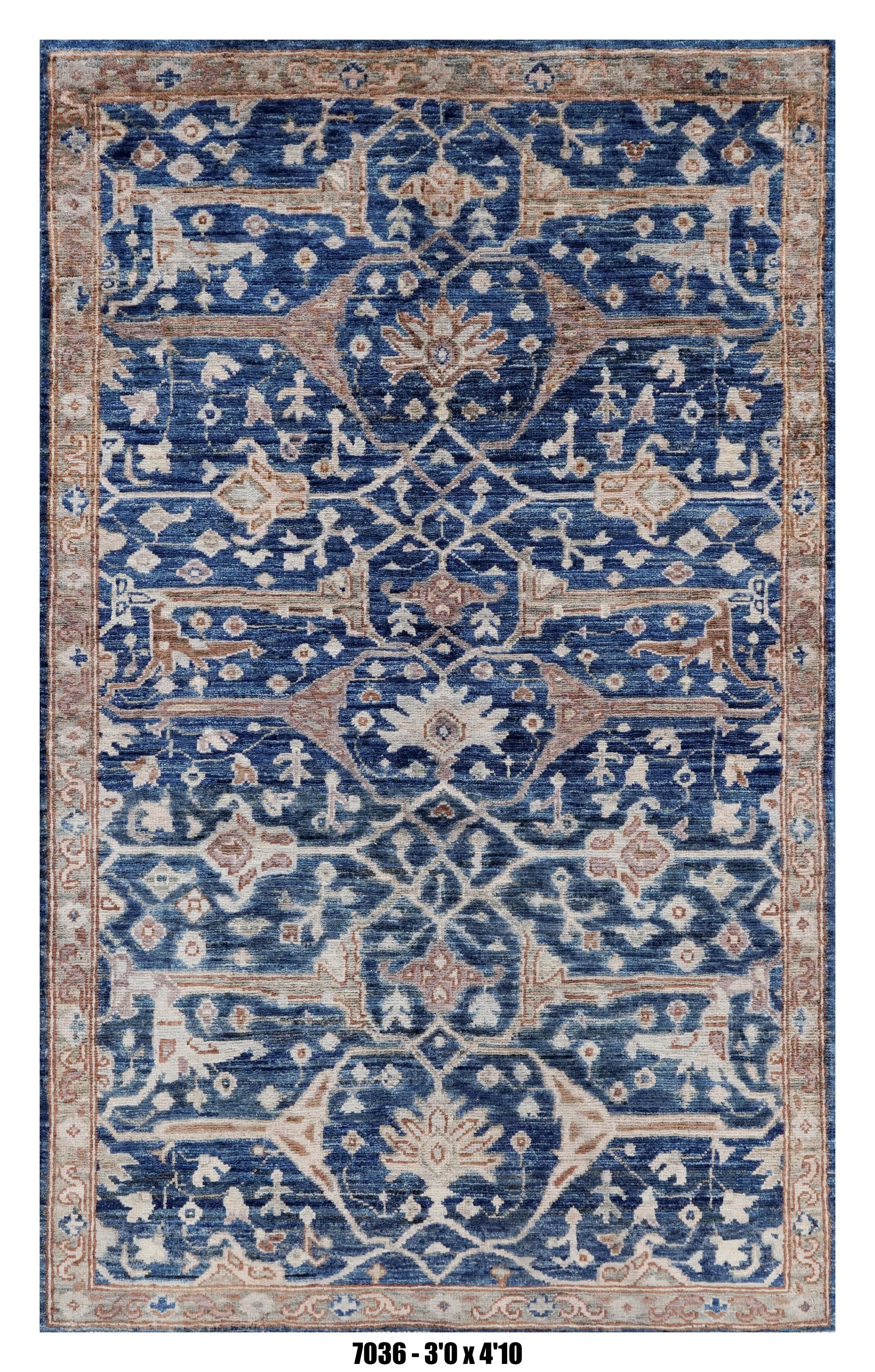 Handmade Afghan Rug — 3x4-5