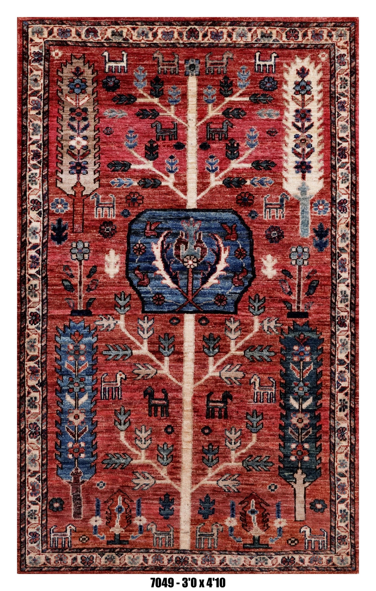 Handmade Afghan Rug — 3x4-5