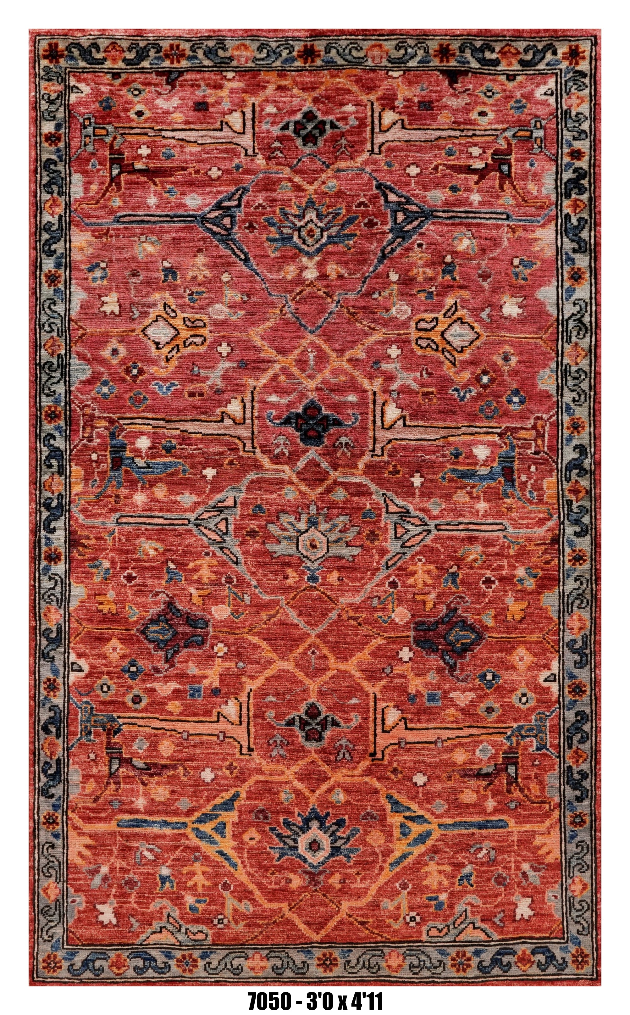 Handmade Afghan Rug — 3x4-5