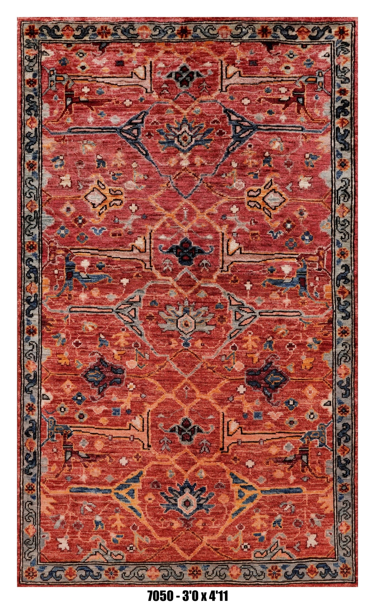 Handmade Afghan Rug — 3x4-5