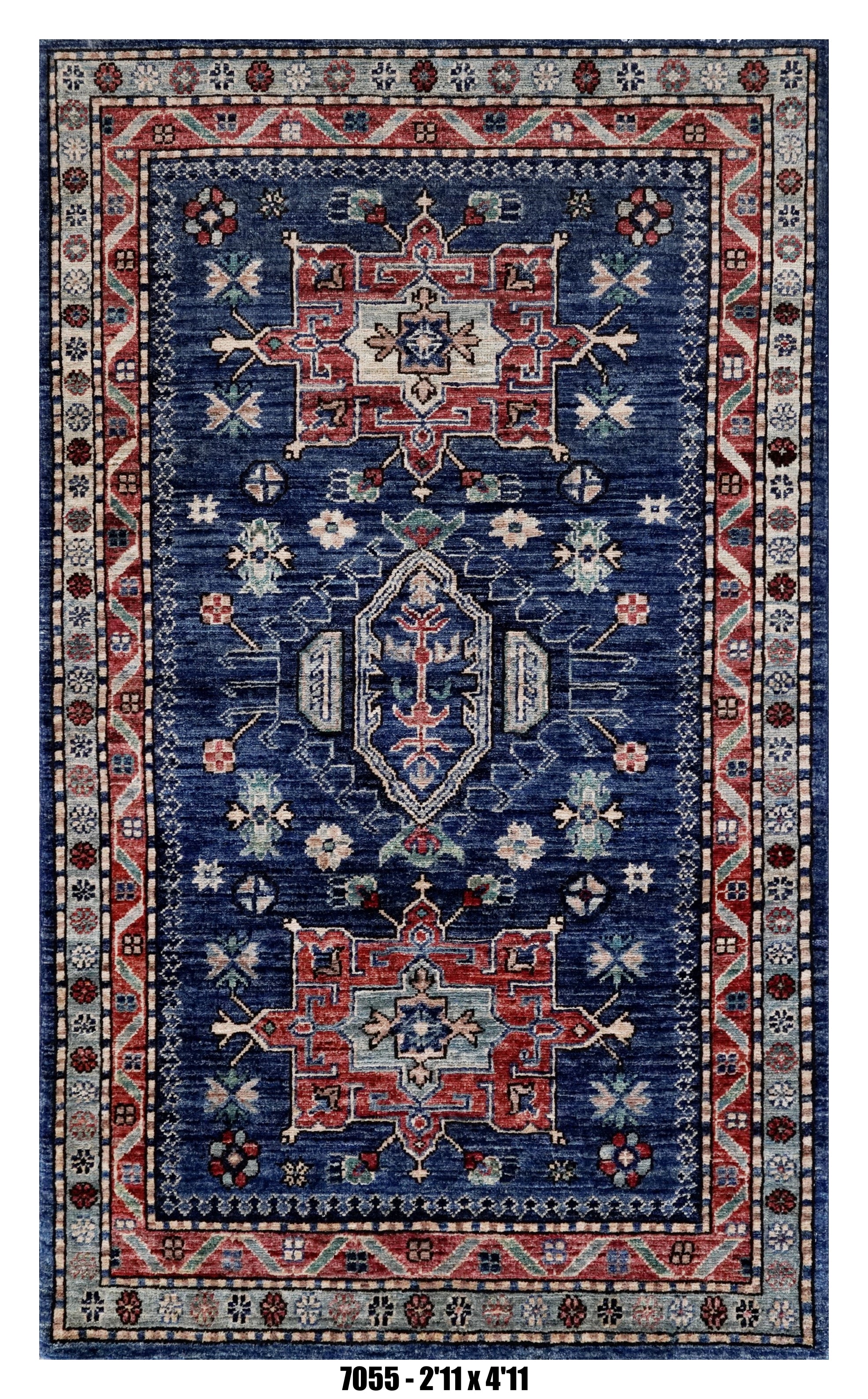 Handmade Afghan Rug — 3x4-5
