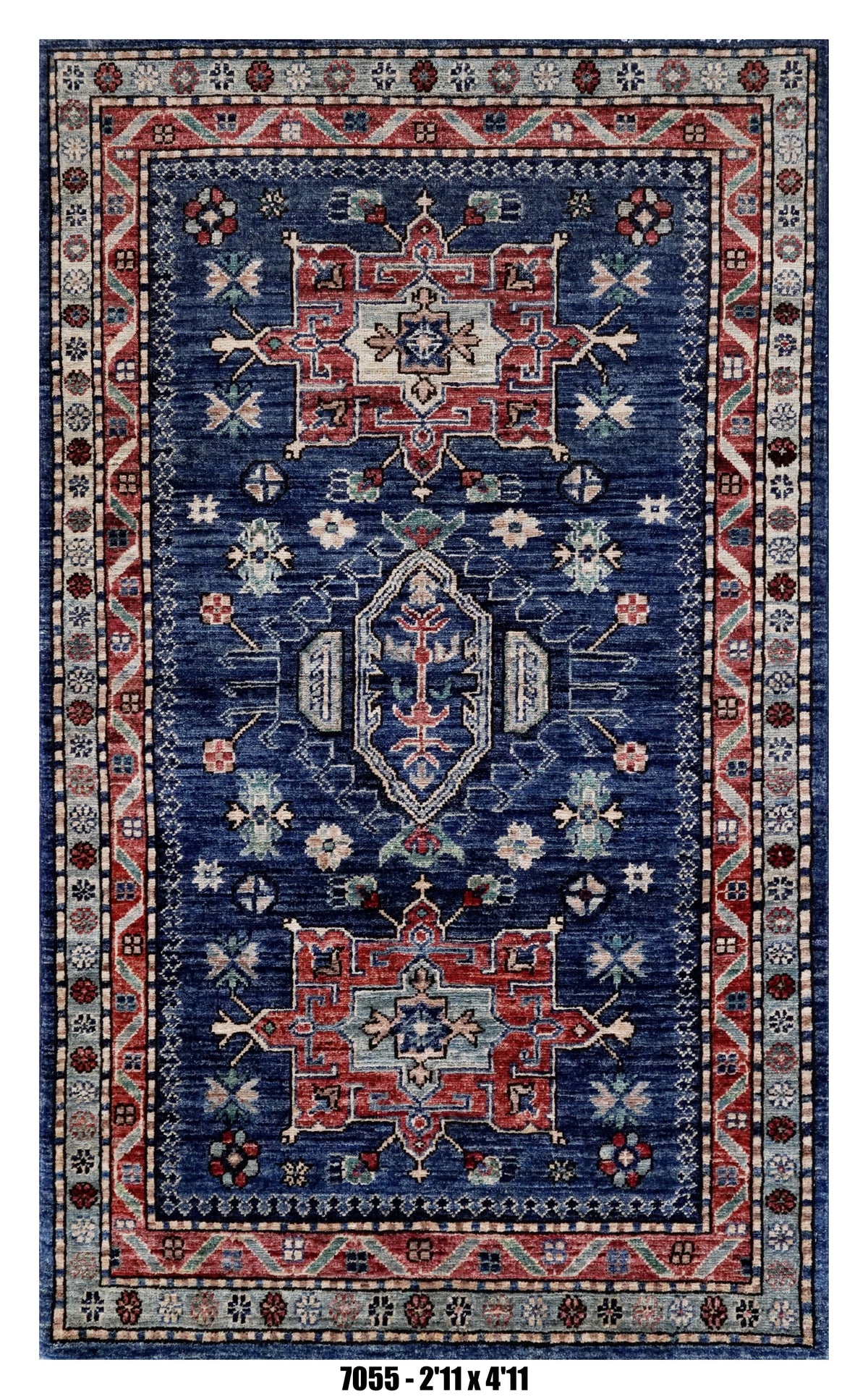 Handmade Afghan Rug — 3x4-5