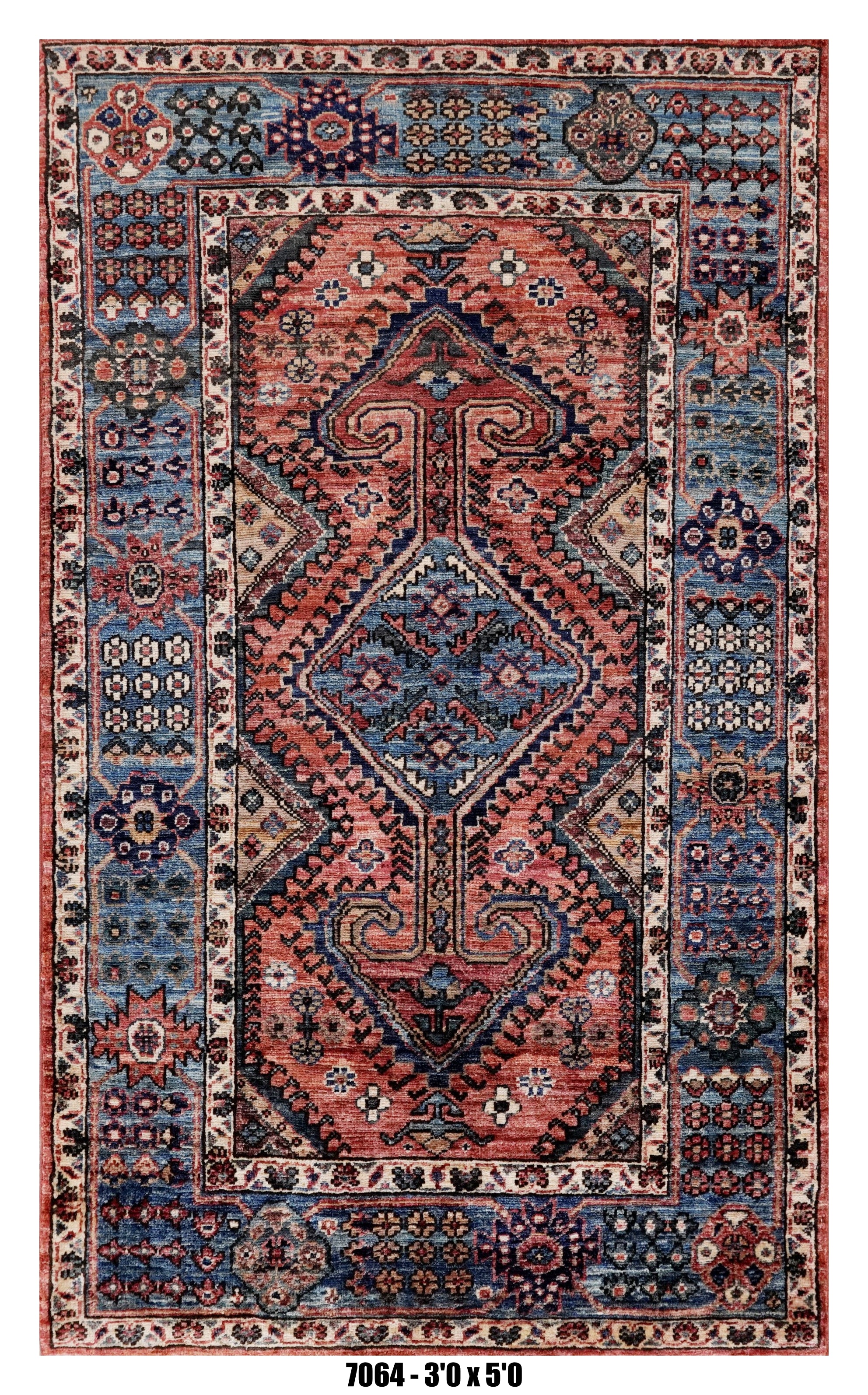 Handmade Afghan Rug — 3x4-5