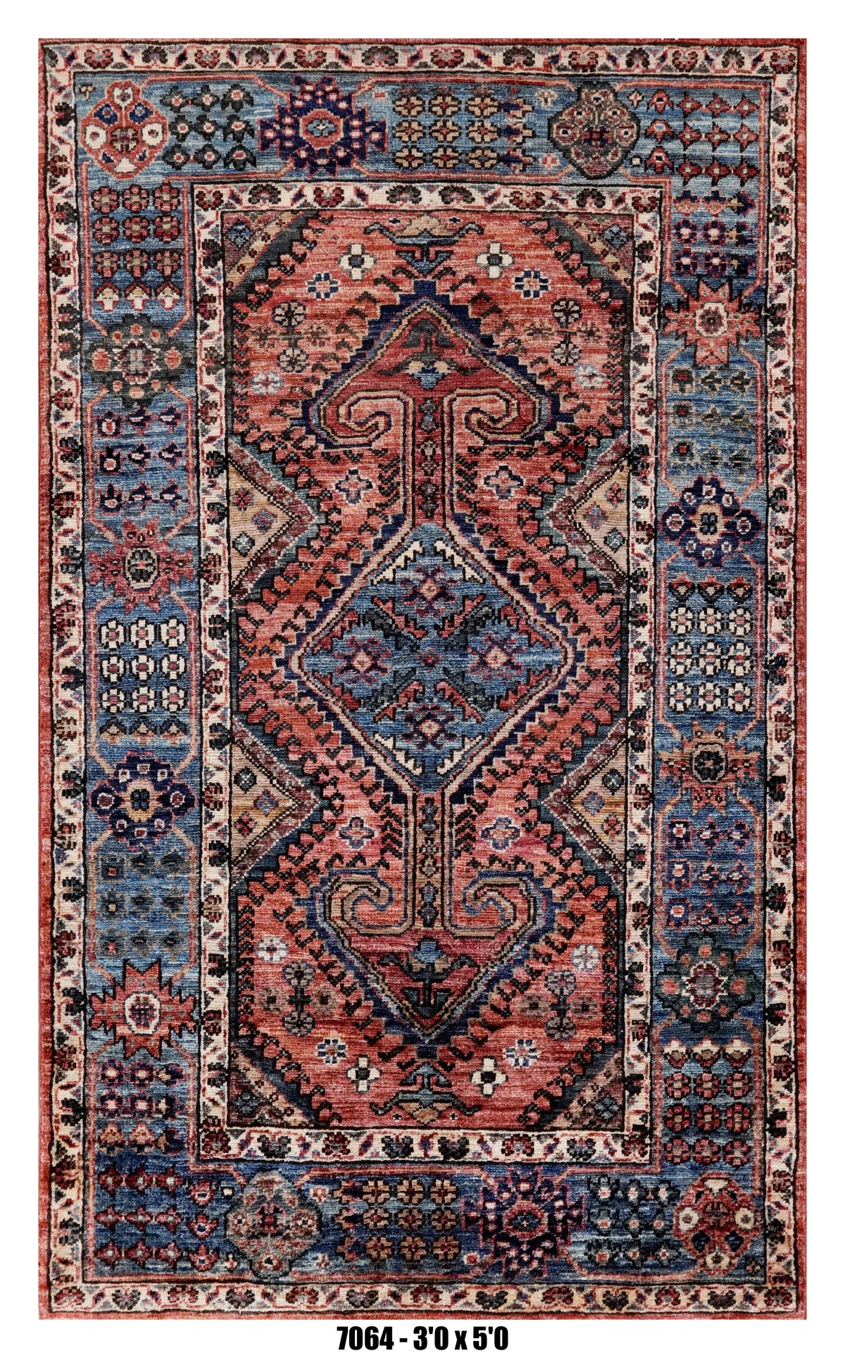 Handmade Afghan Rug — 3x4-5