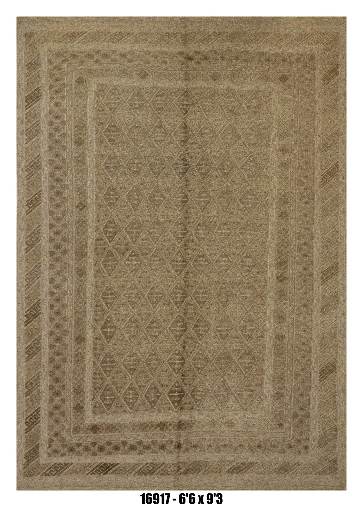 Killim Taupe Brown Textured Area Rug – Tonal Geometric Diamond Design