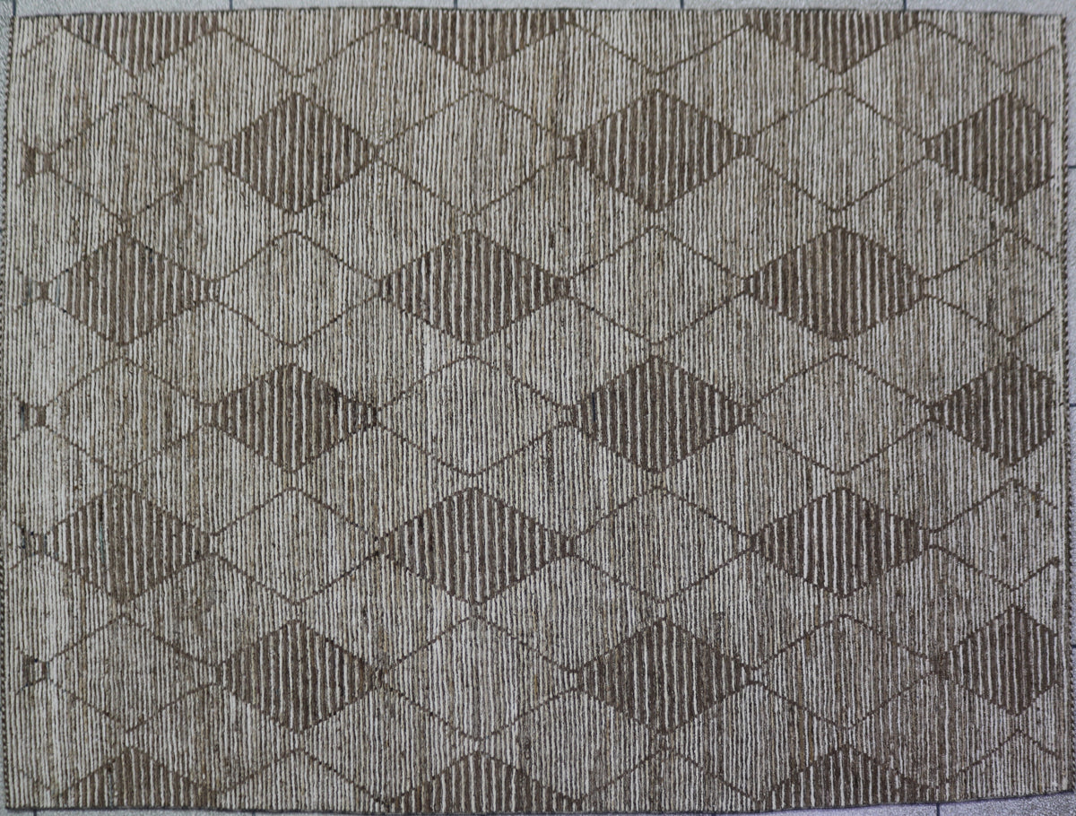Neutral Moroccan Rug Diamond Cube Geometric Design