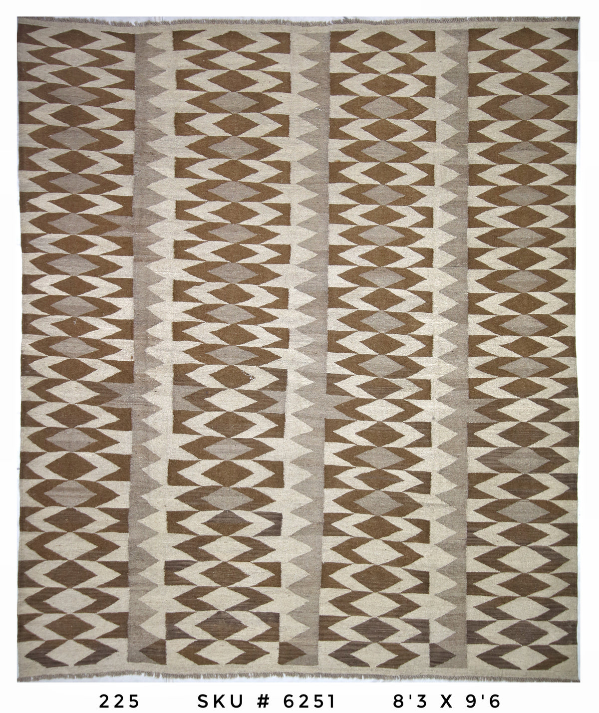 Neutral Brown Tribal Kilim Area Rug