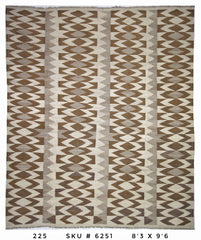 Neutral Brown Tribal Kilim Area Rug