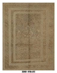 Killim Taupe Textured Area Rug – Tonal Geometric Diamond Design – 4'10" x 6'2" –