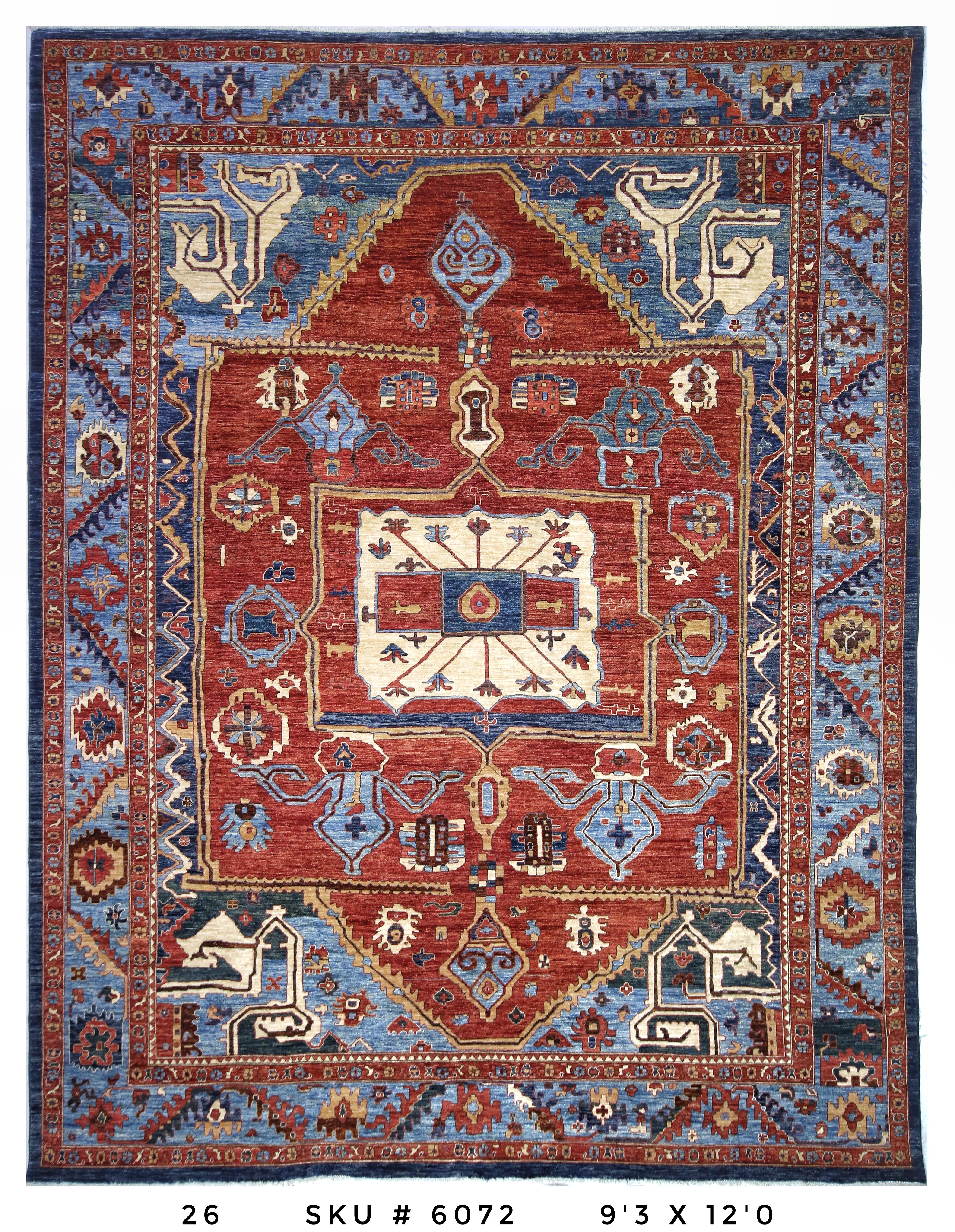Handmade Afghan Rug — 9x12