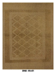 Killim Camel Brown Textured Area Rug – Tonal Geometric Diamond Design – 4'8" x 6'1" –