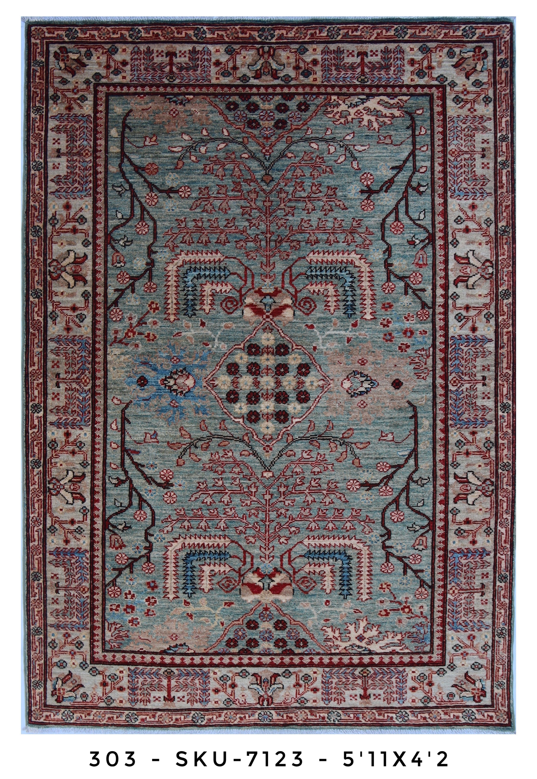 Handmade Afghan Rug — 4x6